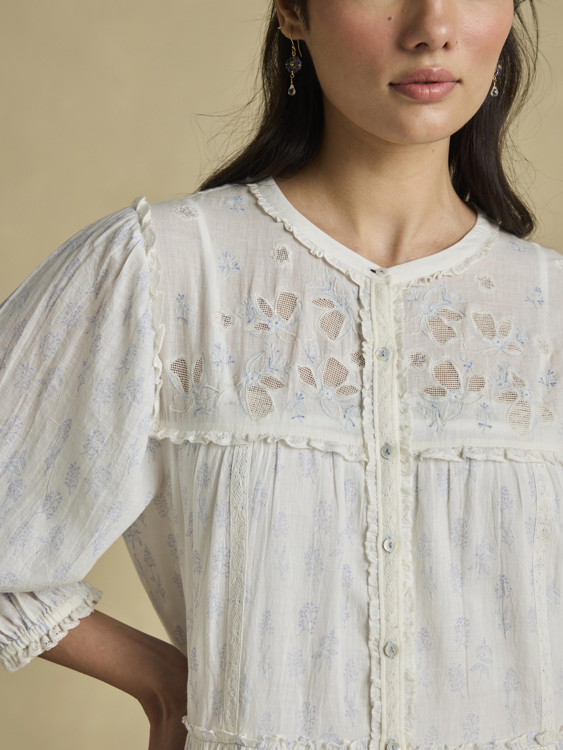Tonal Calmness Cotton Midi Dress