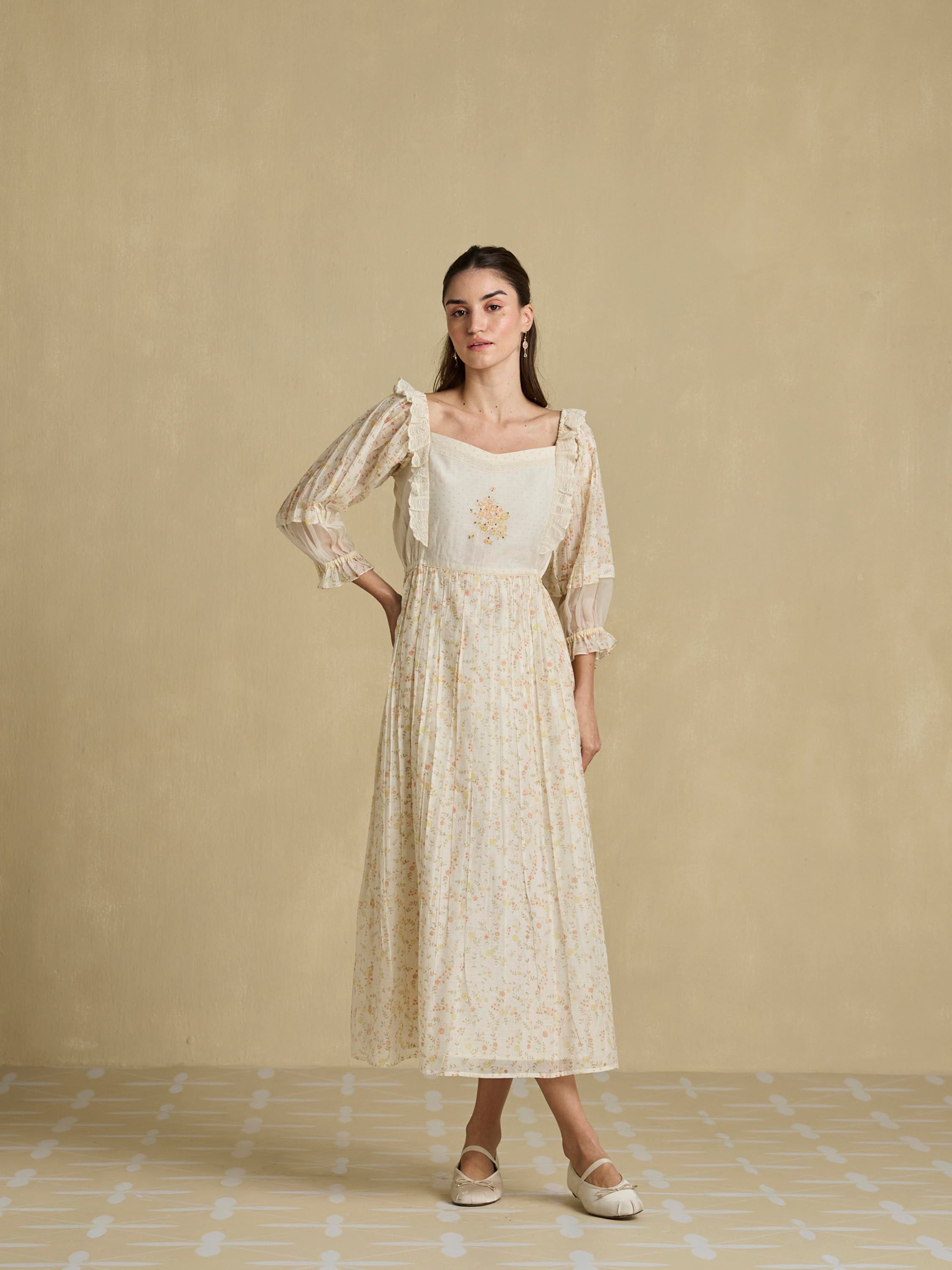 Gentle Awakening Ruffle Dress