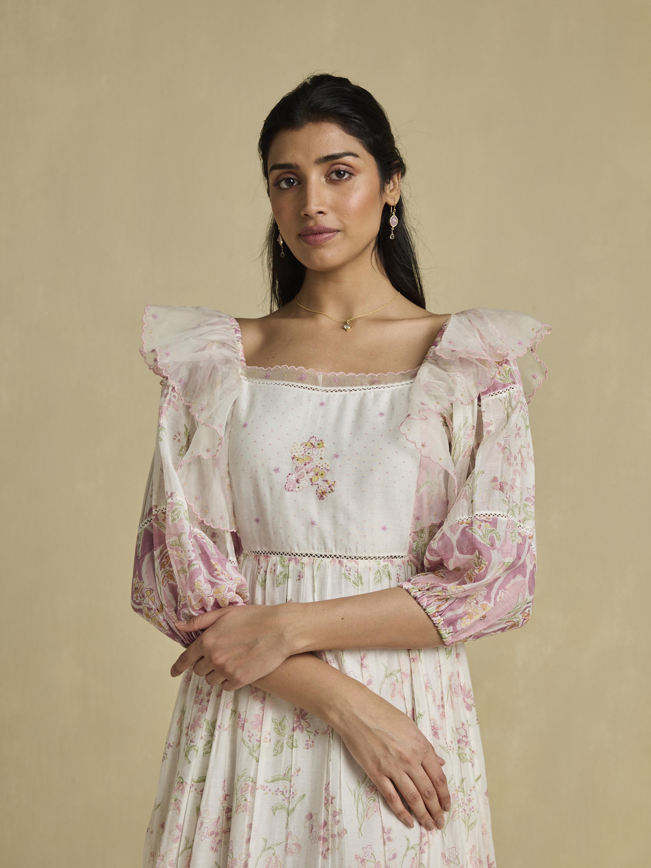 Garden Hymn Ruffle Midi Dress