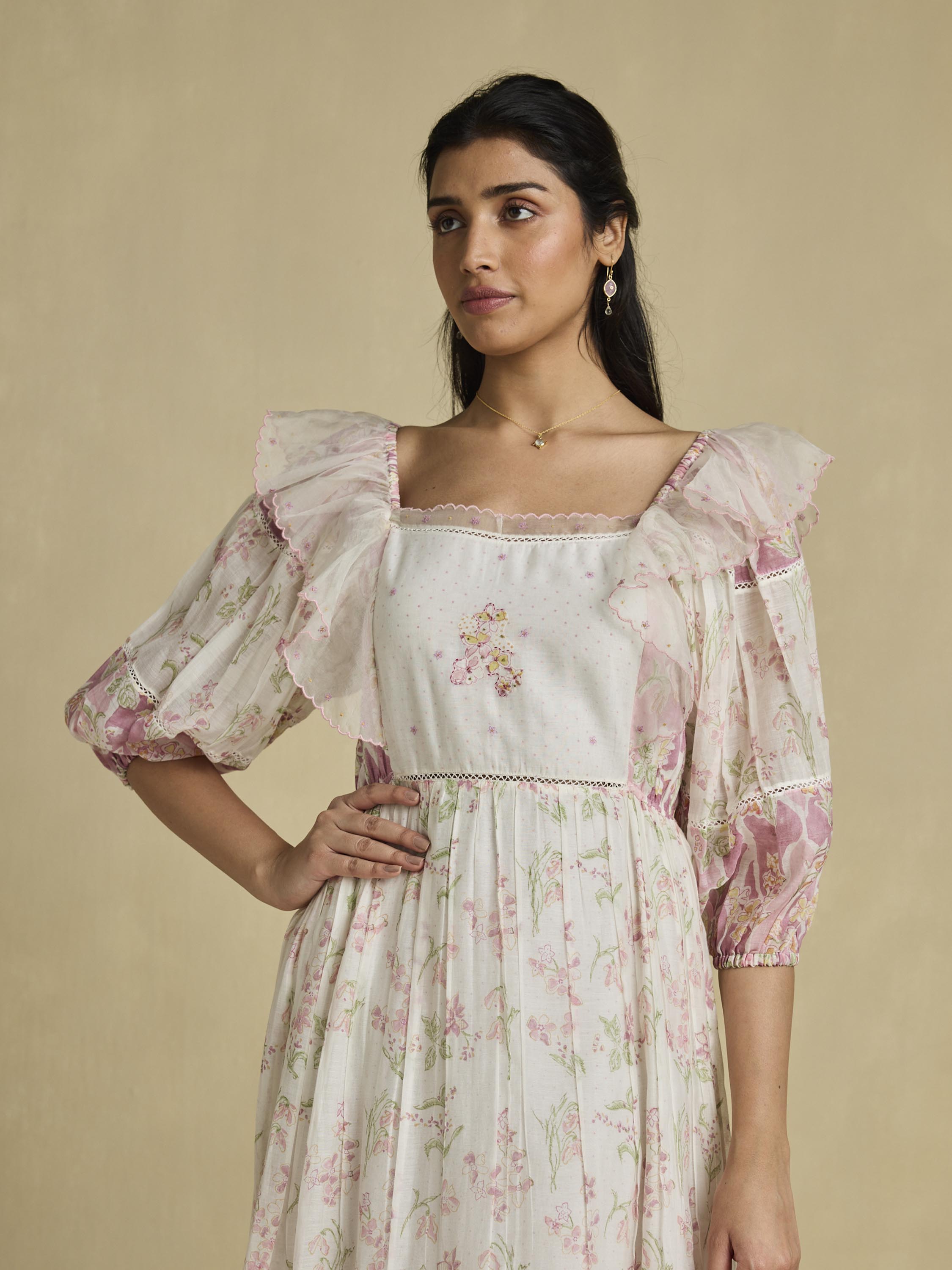 Garden Hymn Ruffle Midi Dress