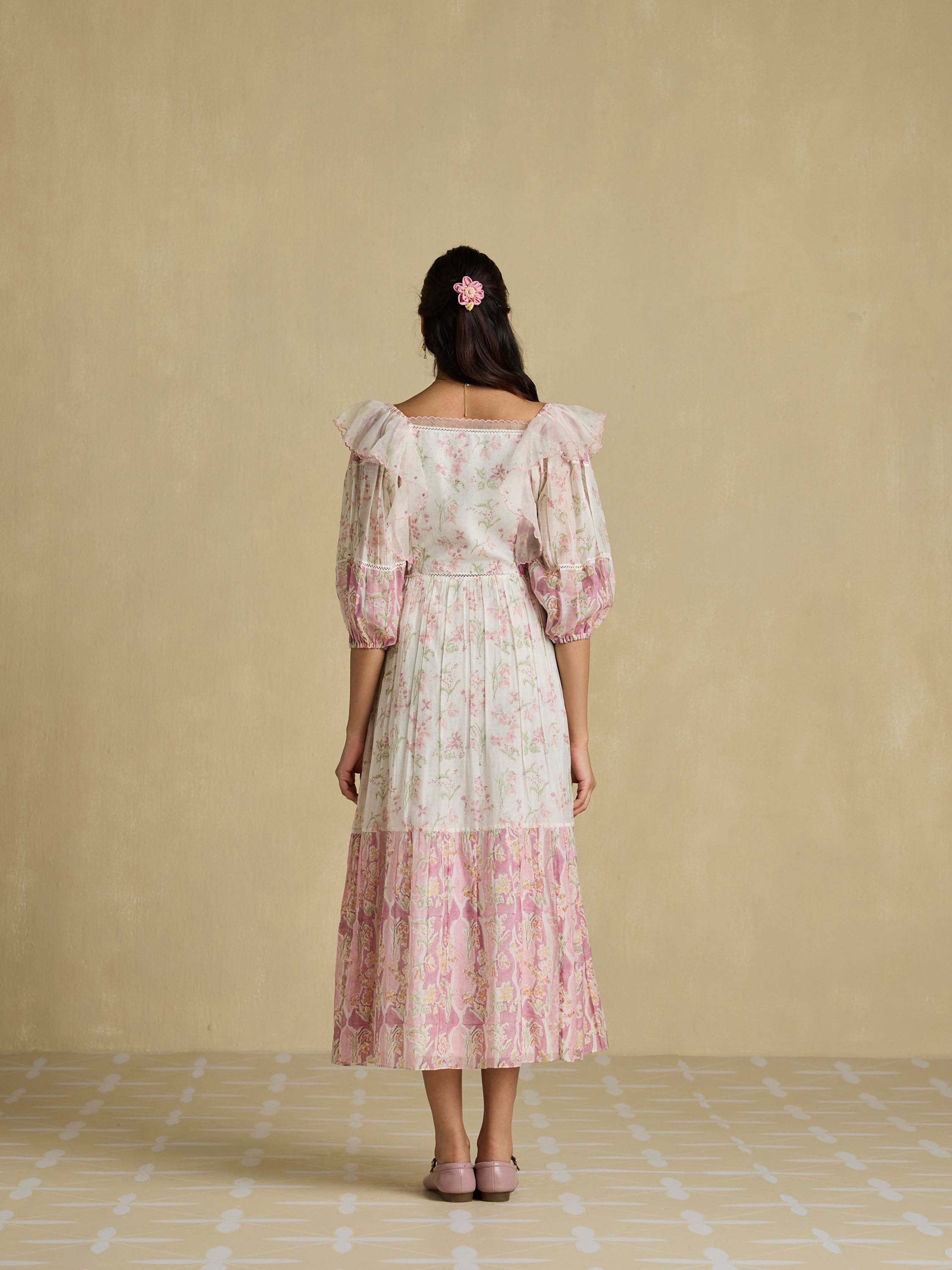 Garden Hymn Ruffle Midi Dress