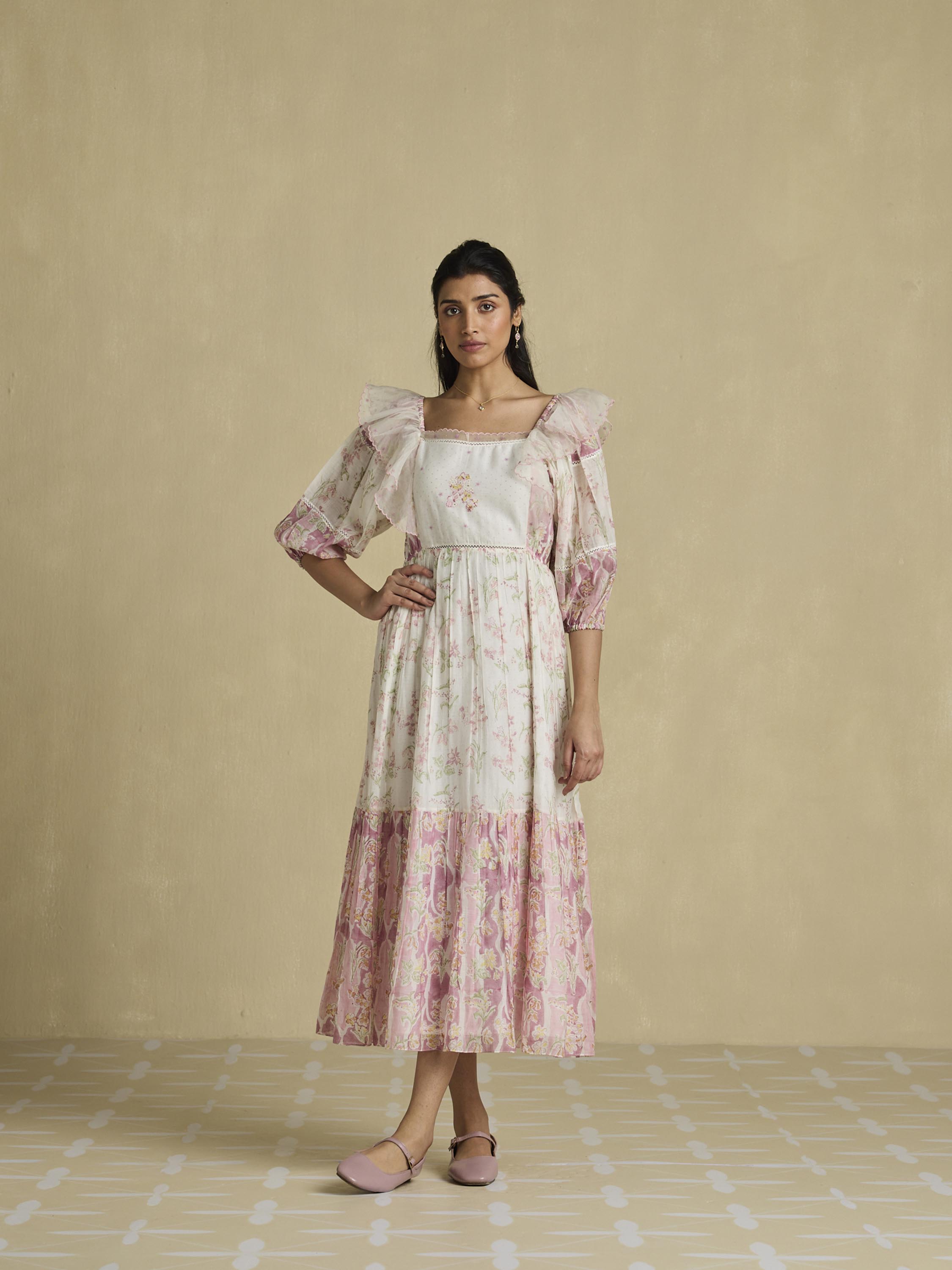 Garden Hymn Ruffle Midi Dress
