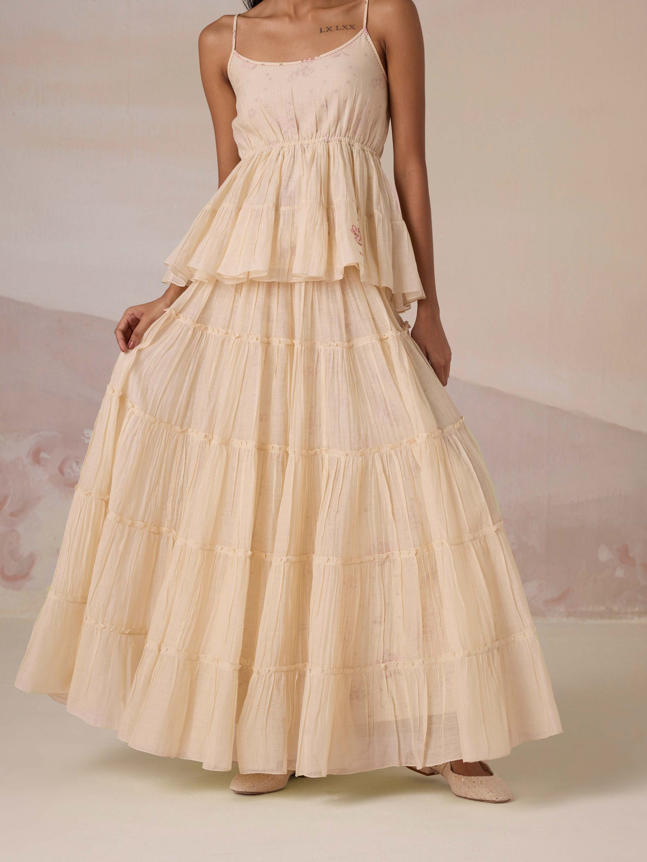 Peach Tree Tier Skirt