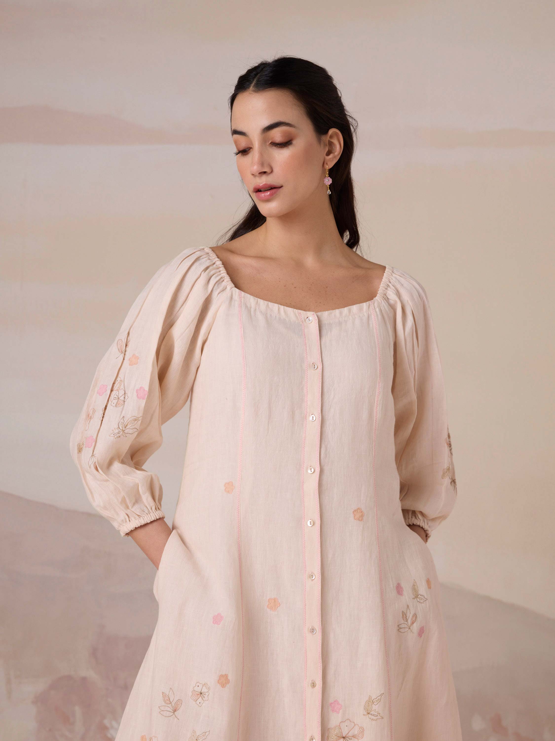 Peach Chapter Linen Dress