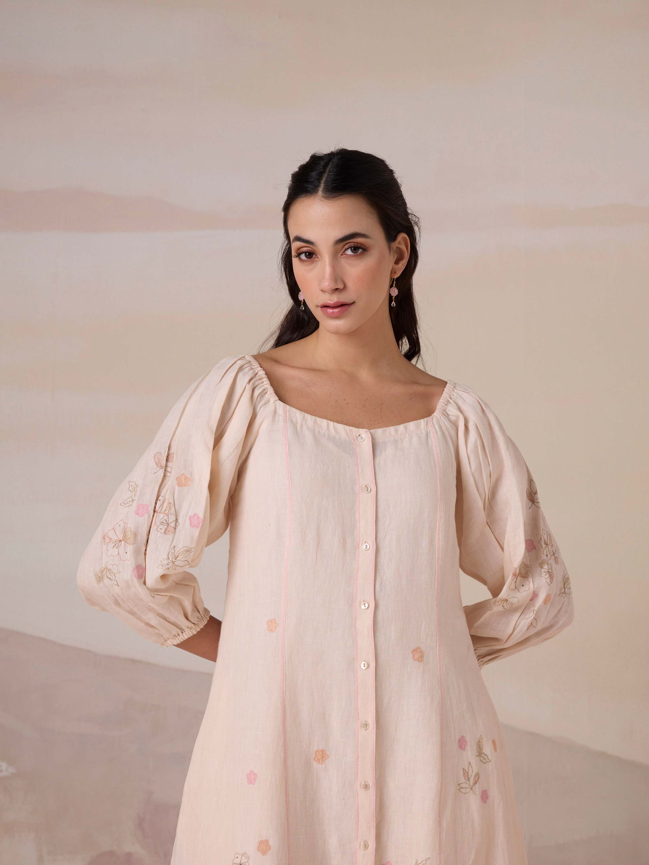 Peach Chapter Linen Dress