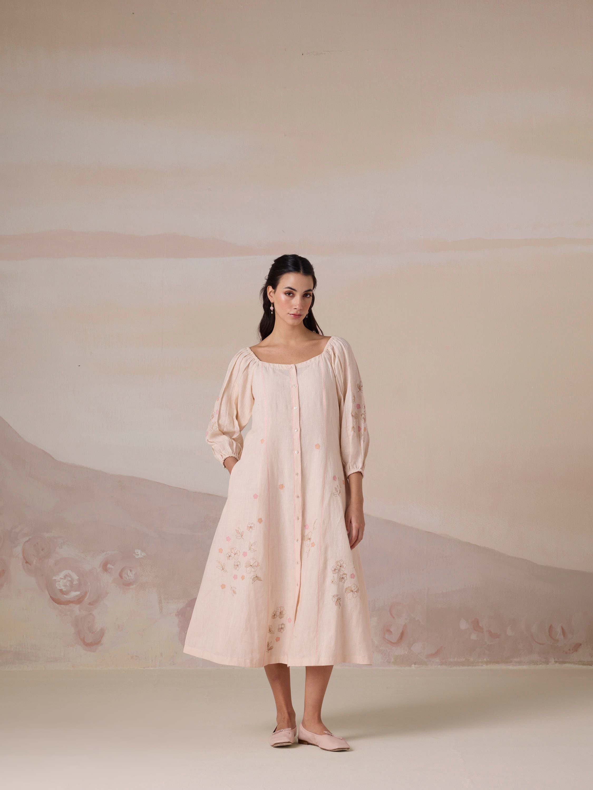 Peach Chapter Linen Dress