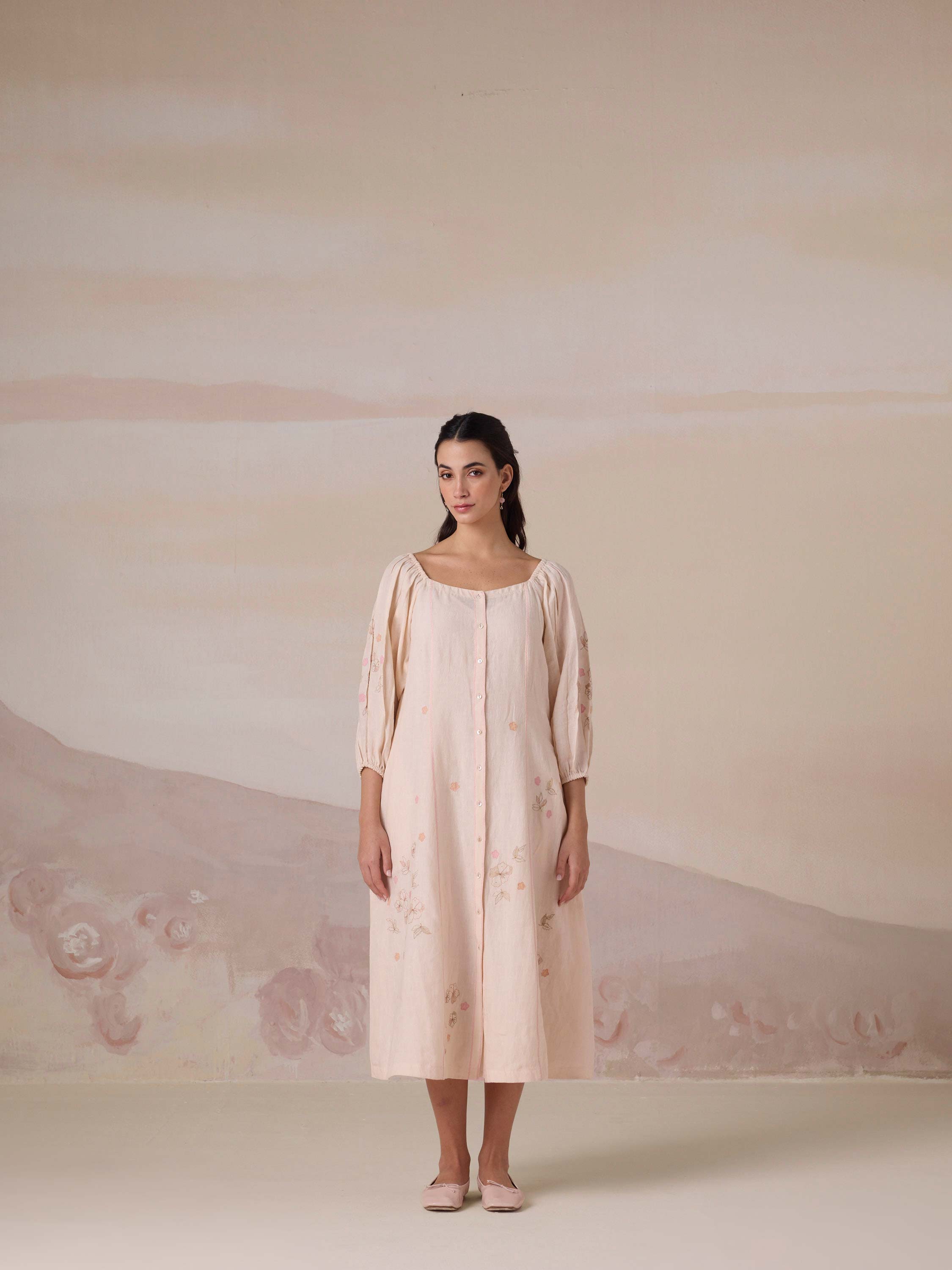 Peach Chapter Linen Dress