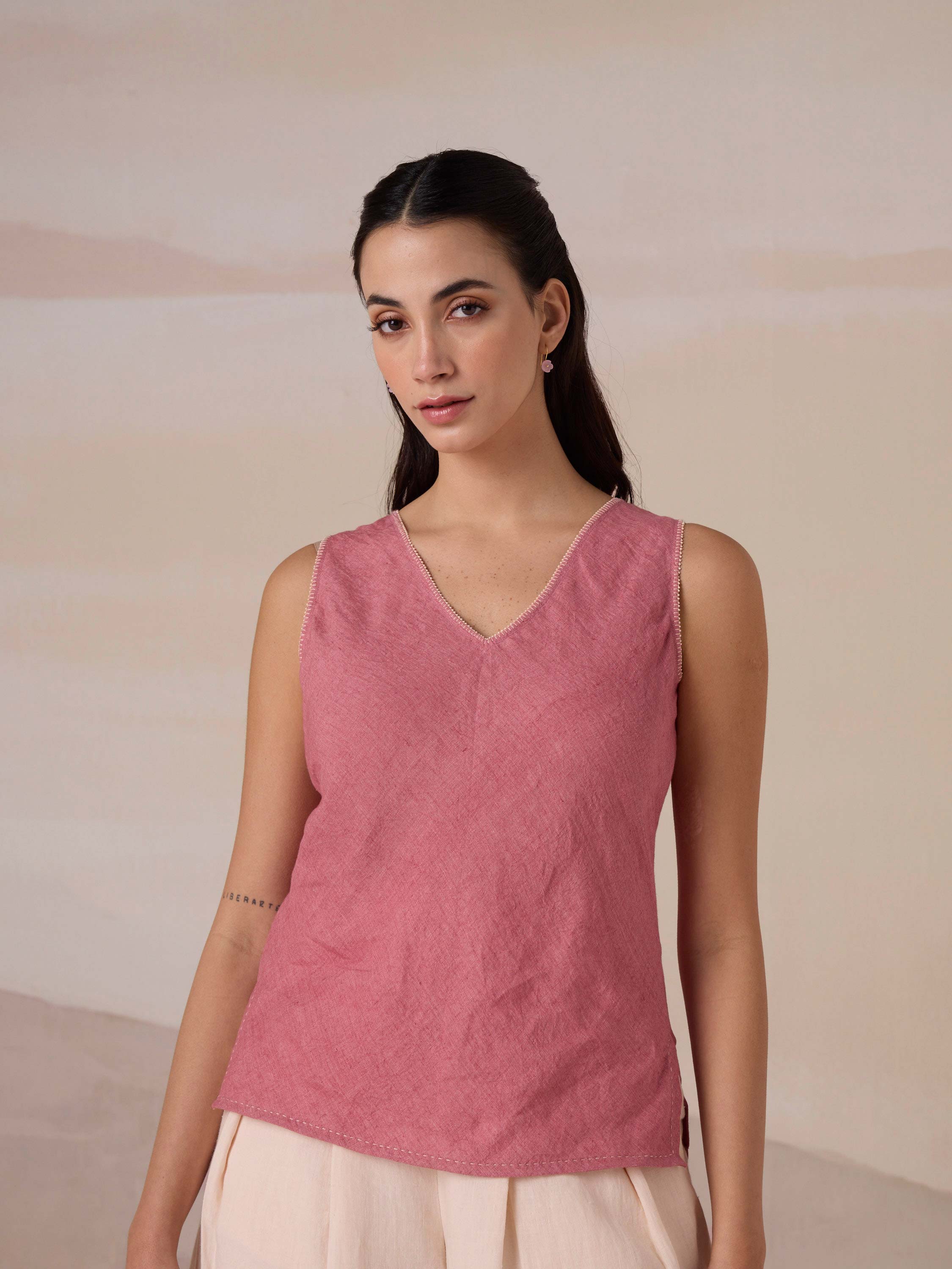 Linen Bias Top