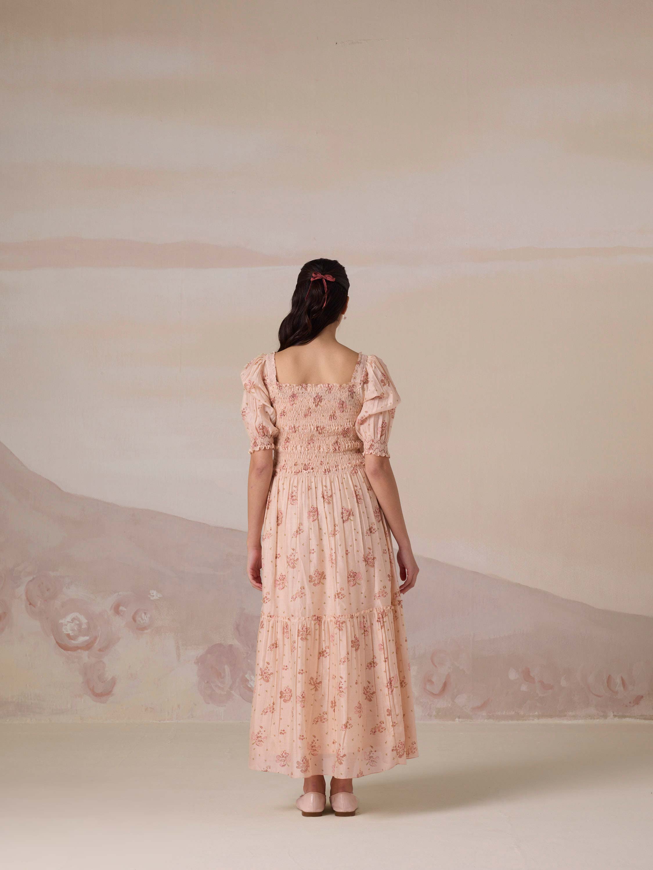 Midsummer Rose Smock Dress