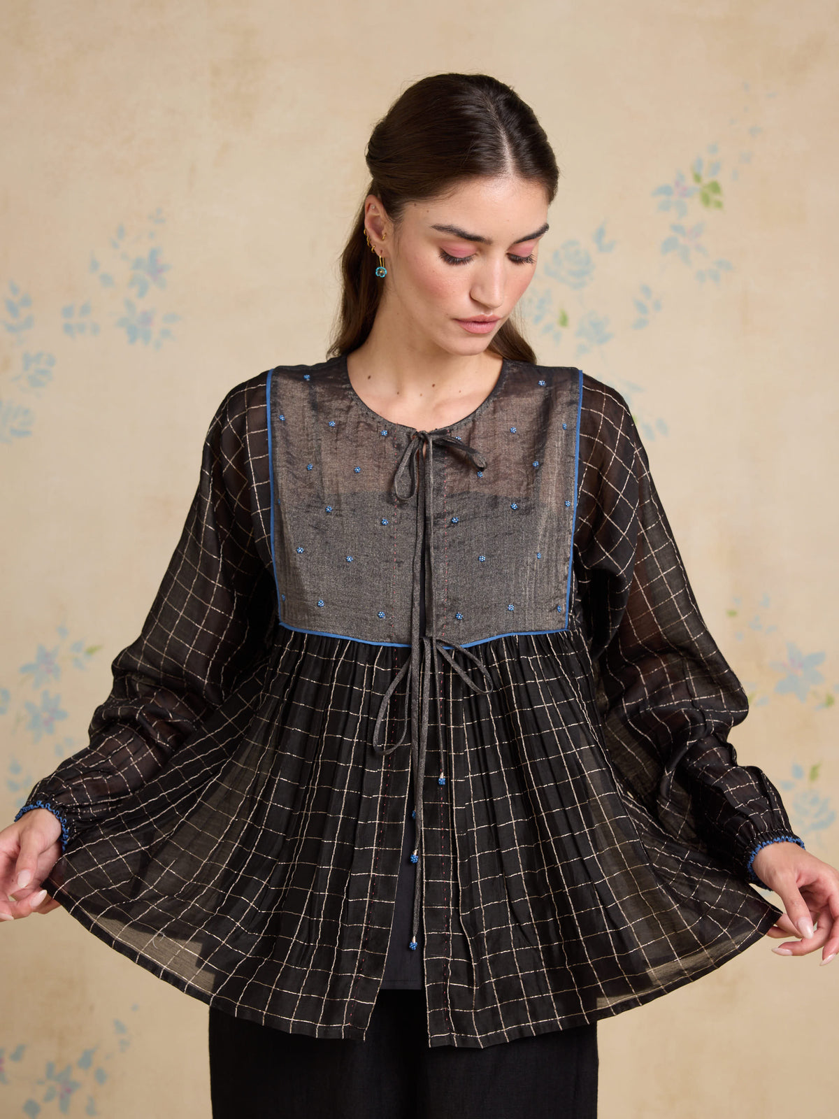 Noir Gathered Top