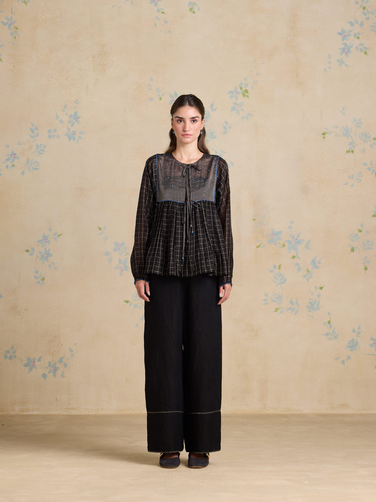 Noir Gathered Top
