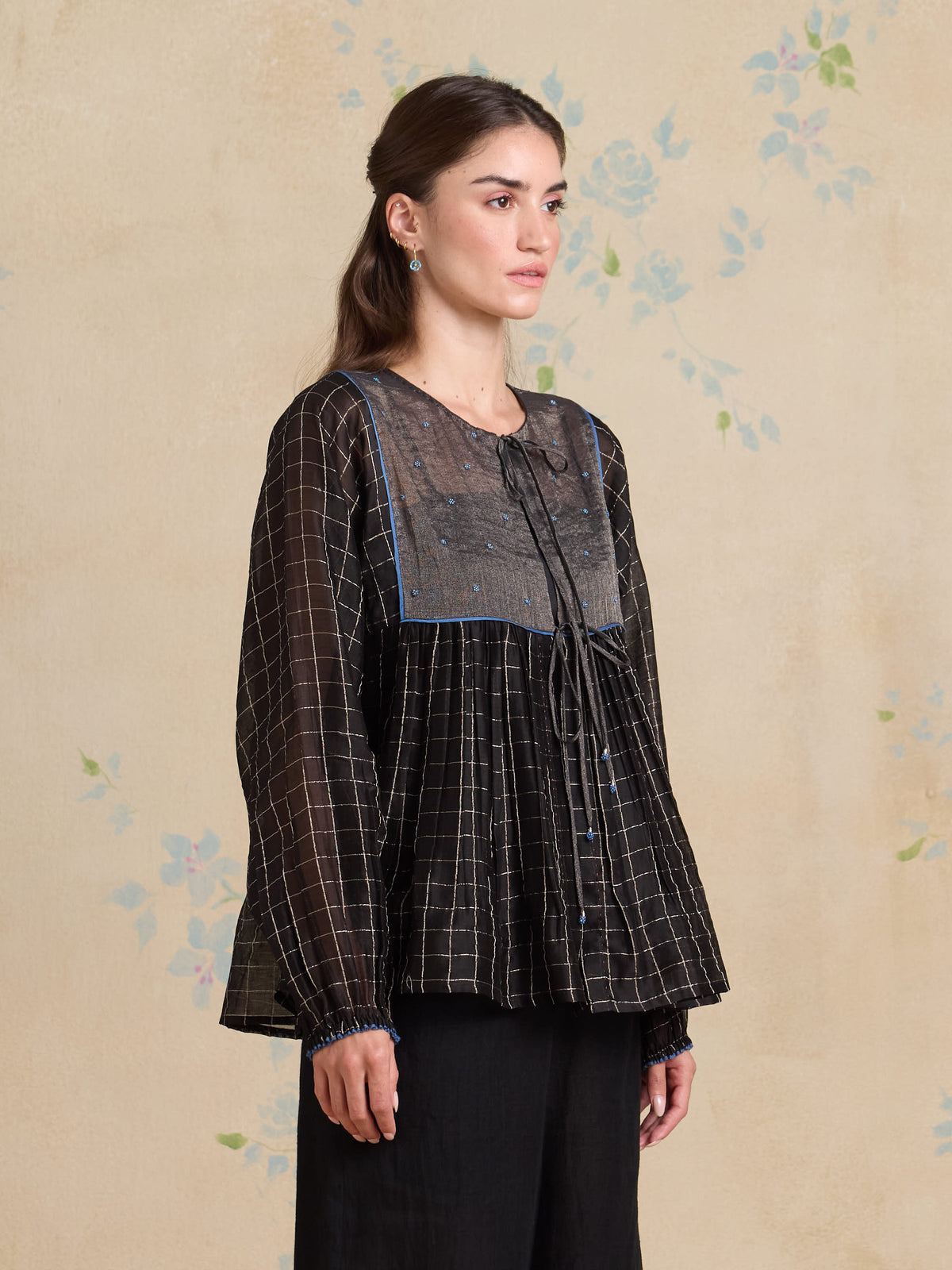 Noir Gathered Top