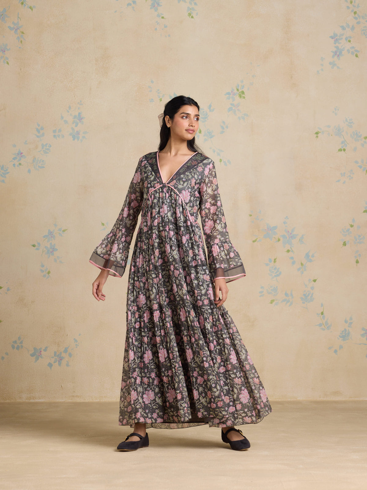 Shadow Bloom Maxi Dress