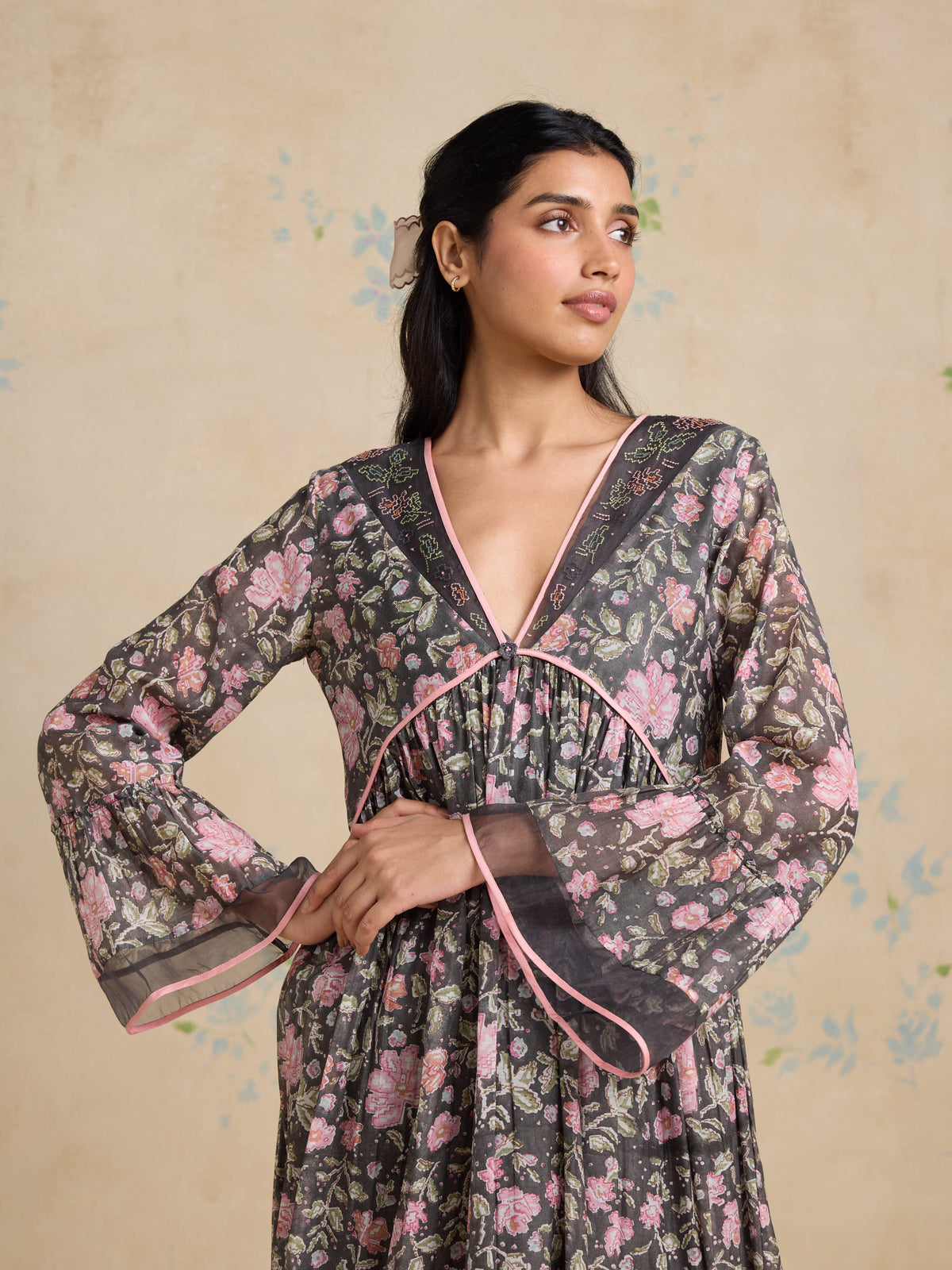 Shadow Bloom Maxi Dress
