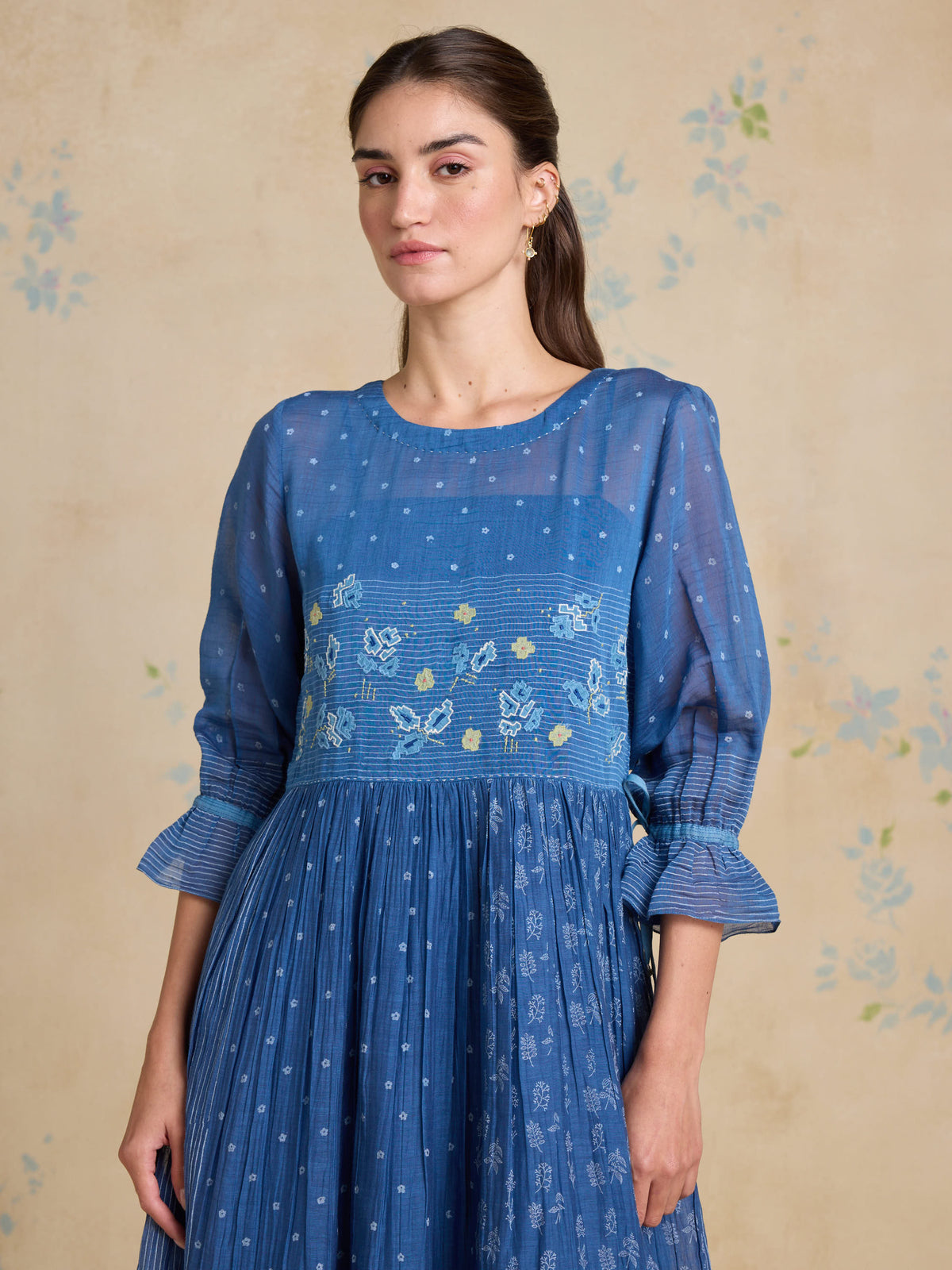 Ink Foliage Midi Dress