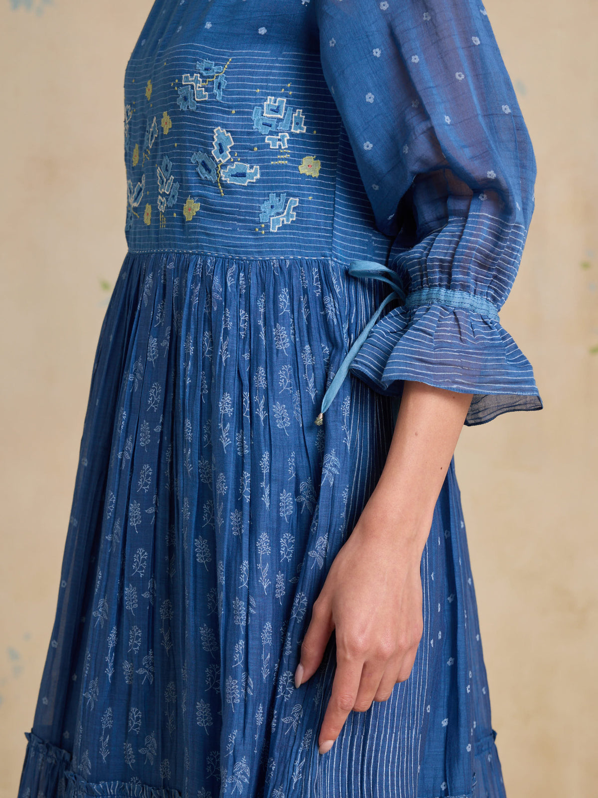 Ink Foliage Midi Dress