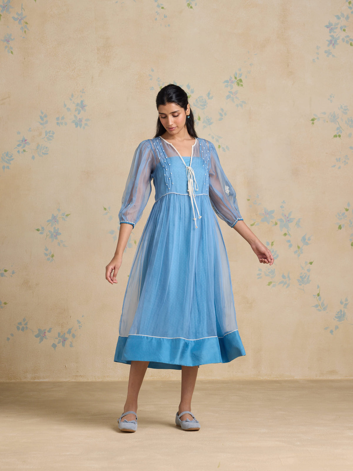 Sora Tie-Front Midi Dress