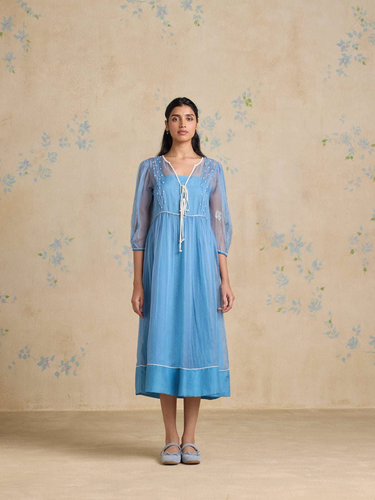 Sora Tie-Front Midi Dress