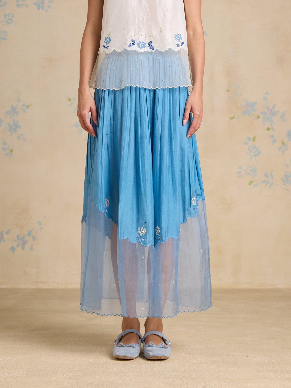 Cloud Muse Silk Skirt