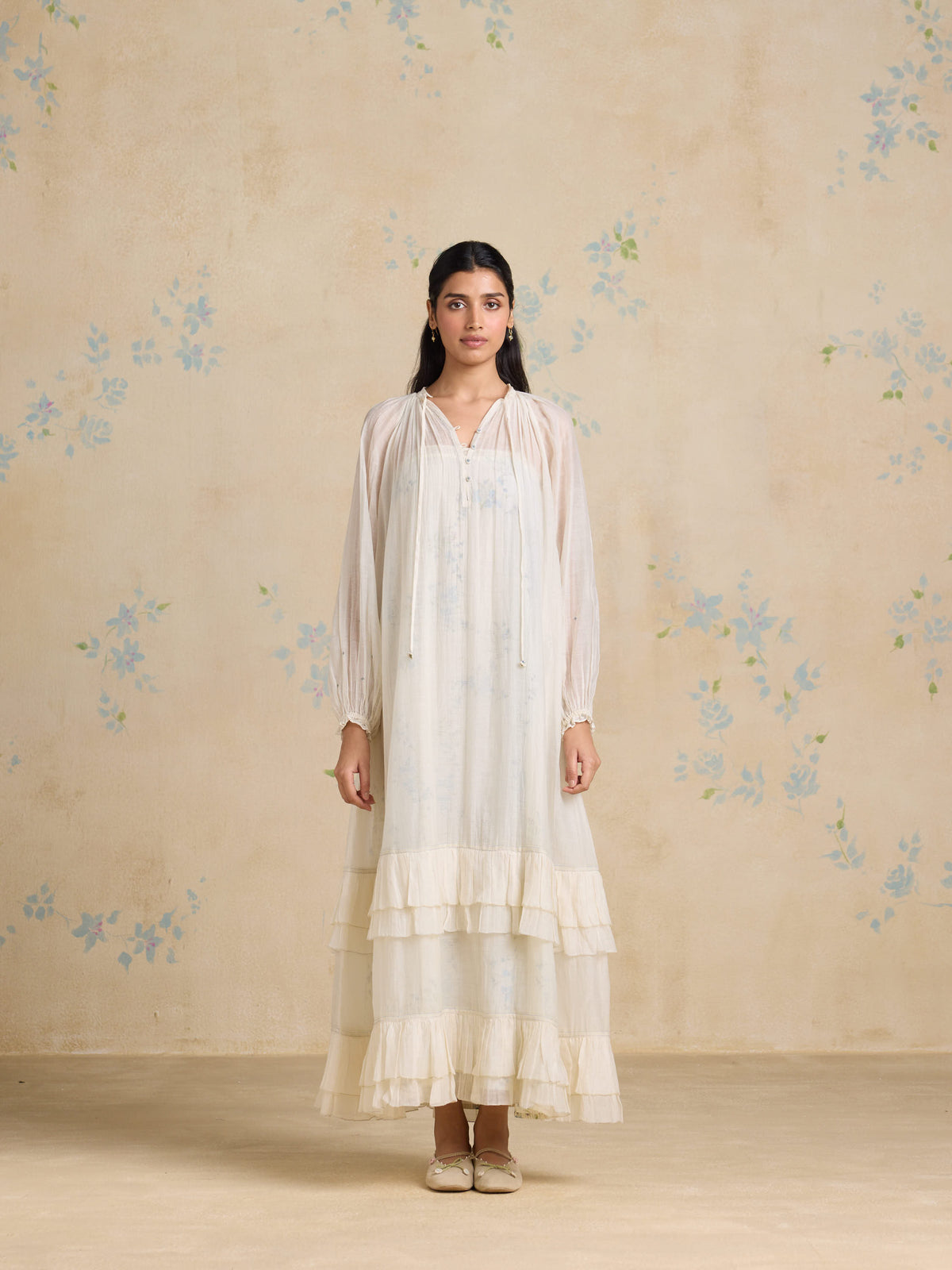 Boho Layered Ruffle Maxi