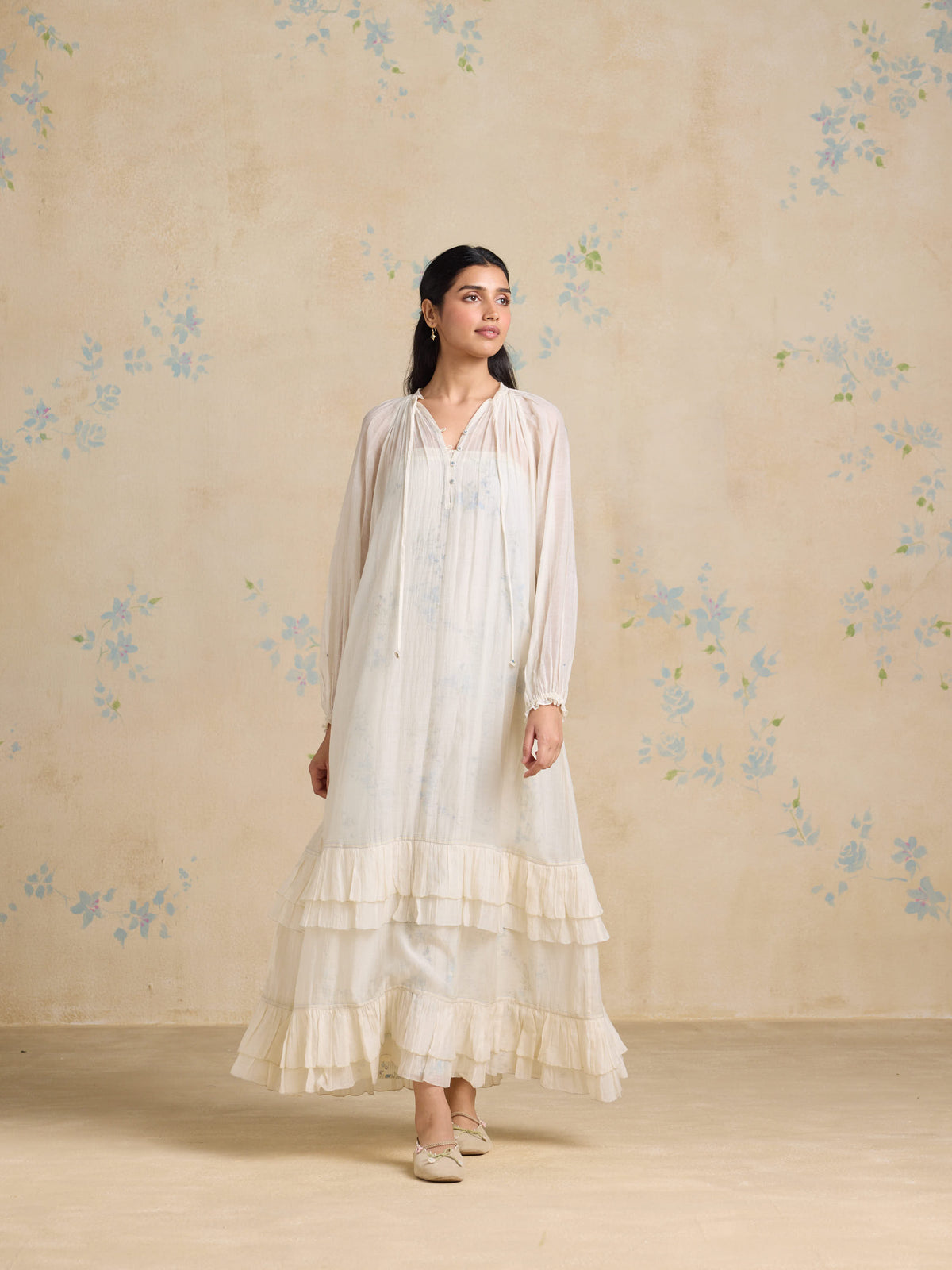 Boho Layered Ruffle Maxi