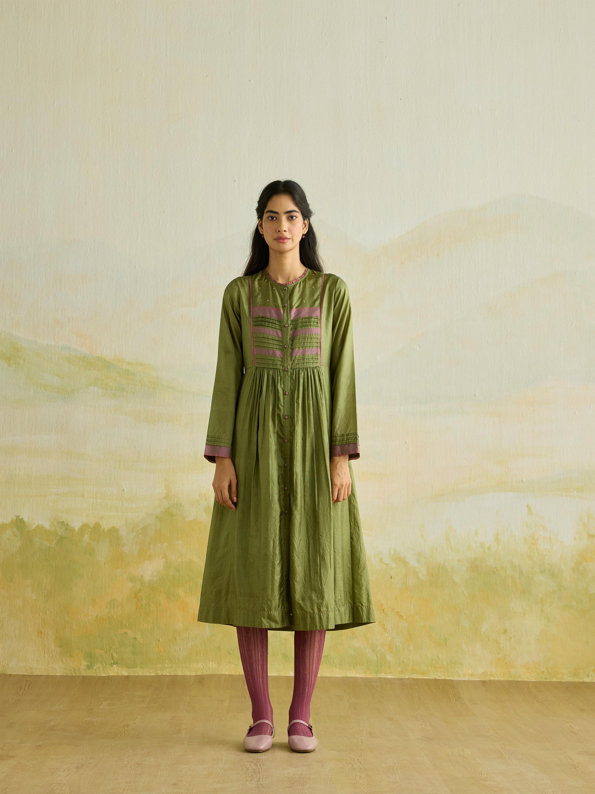Brookside Silk Midi Dress
