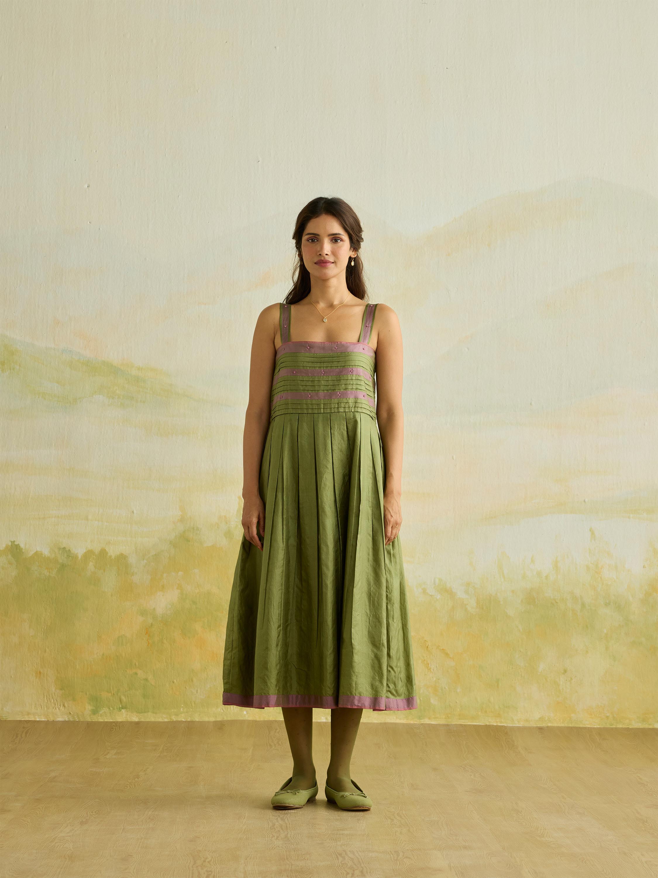 Sorrel Silk Strap Dress