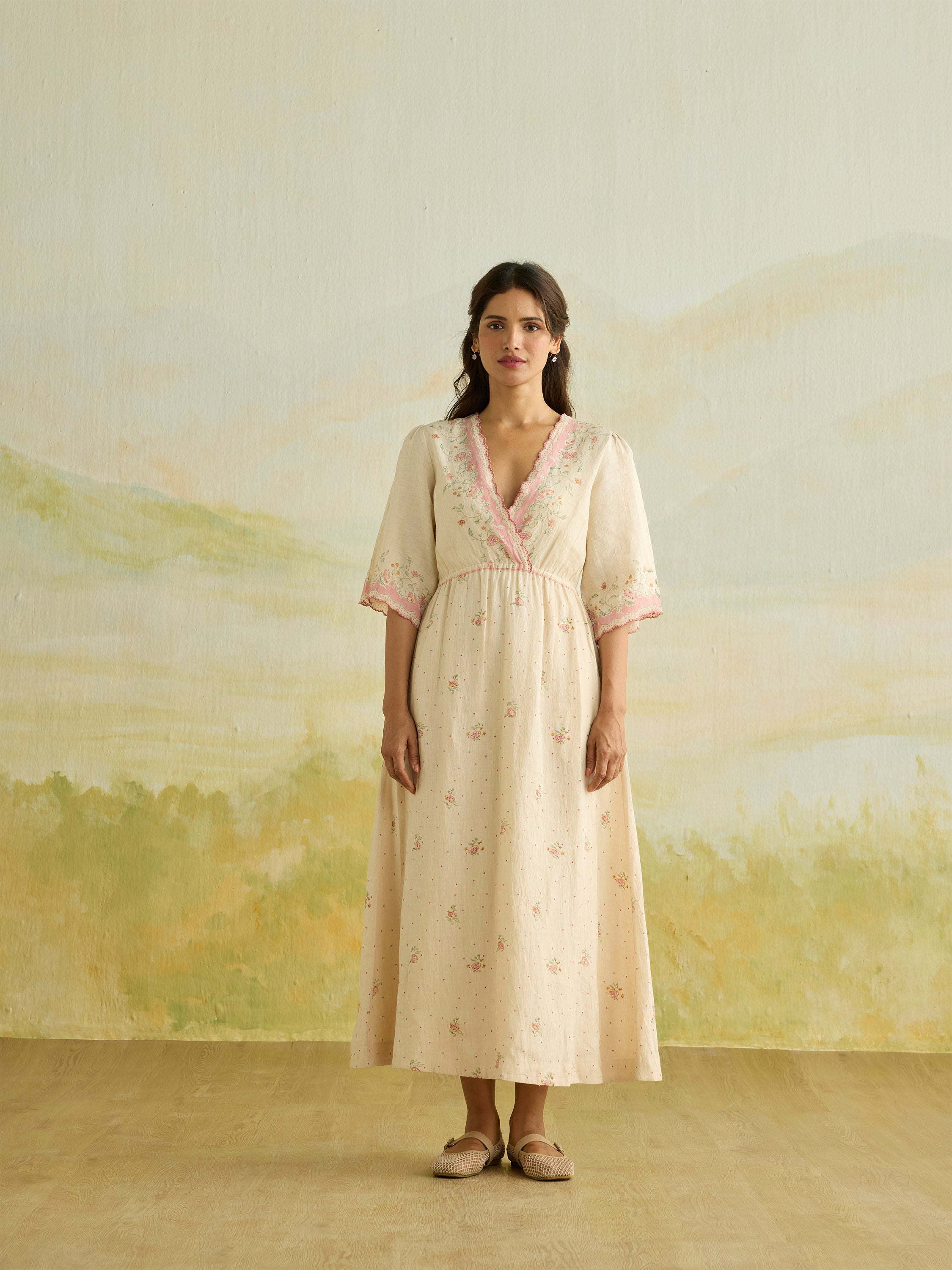 Berryblush Wrap Linen Dress