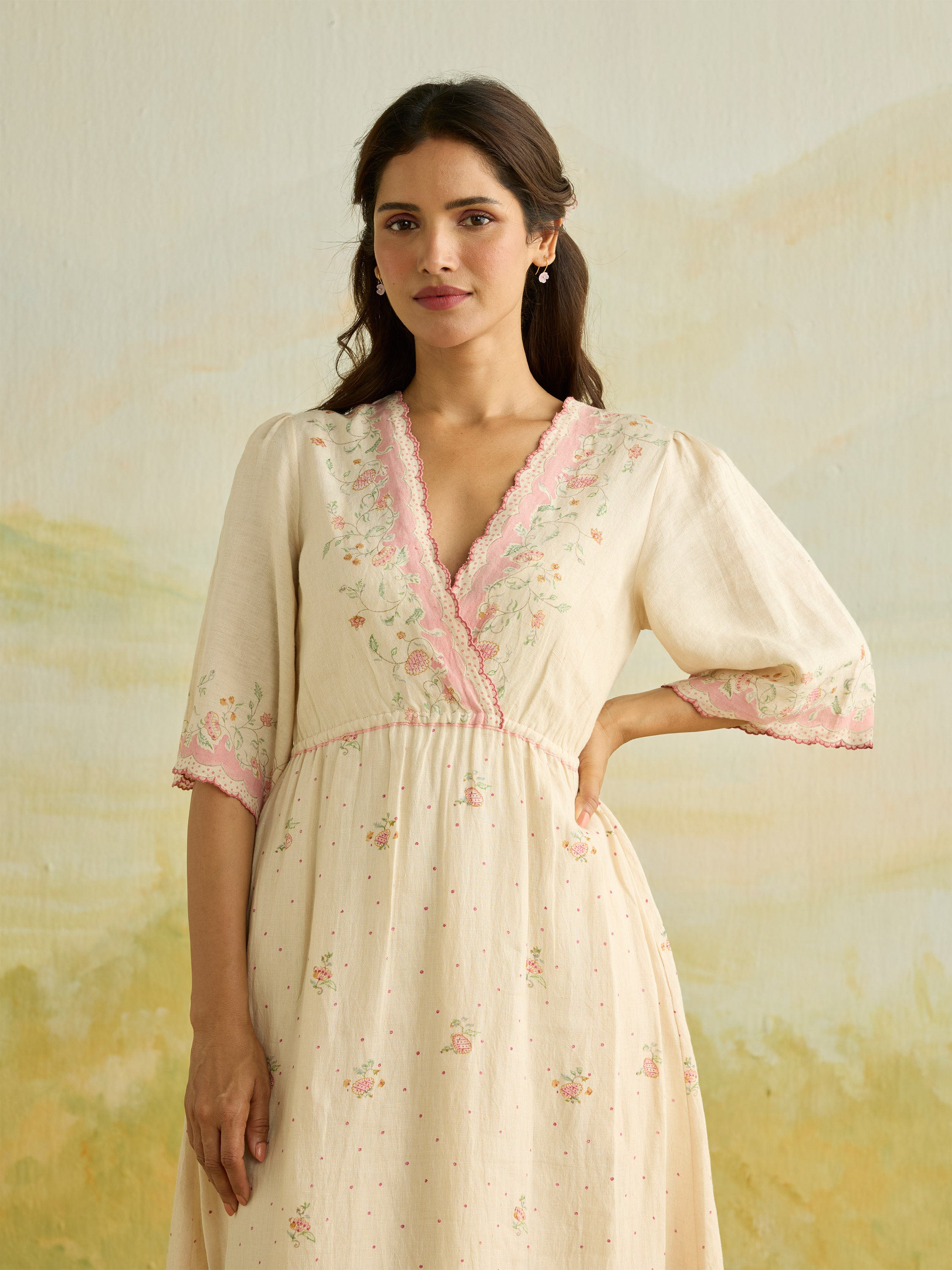 Berryblush Wrap Linen Dress