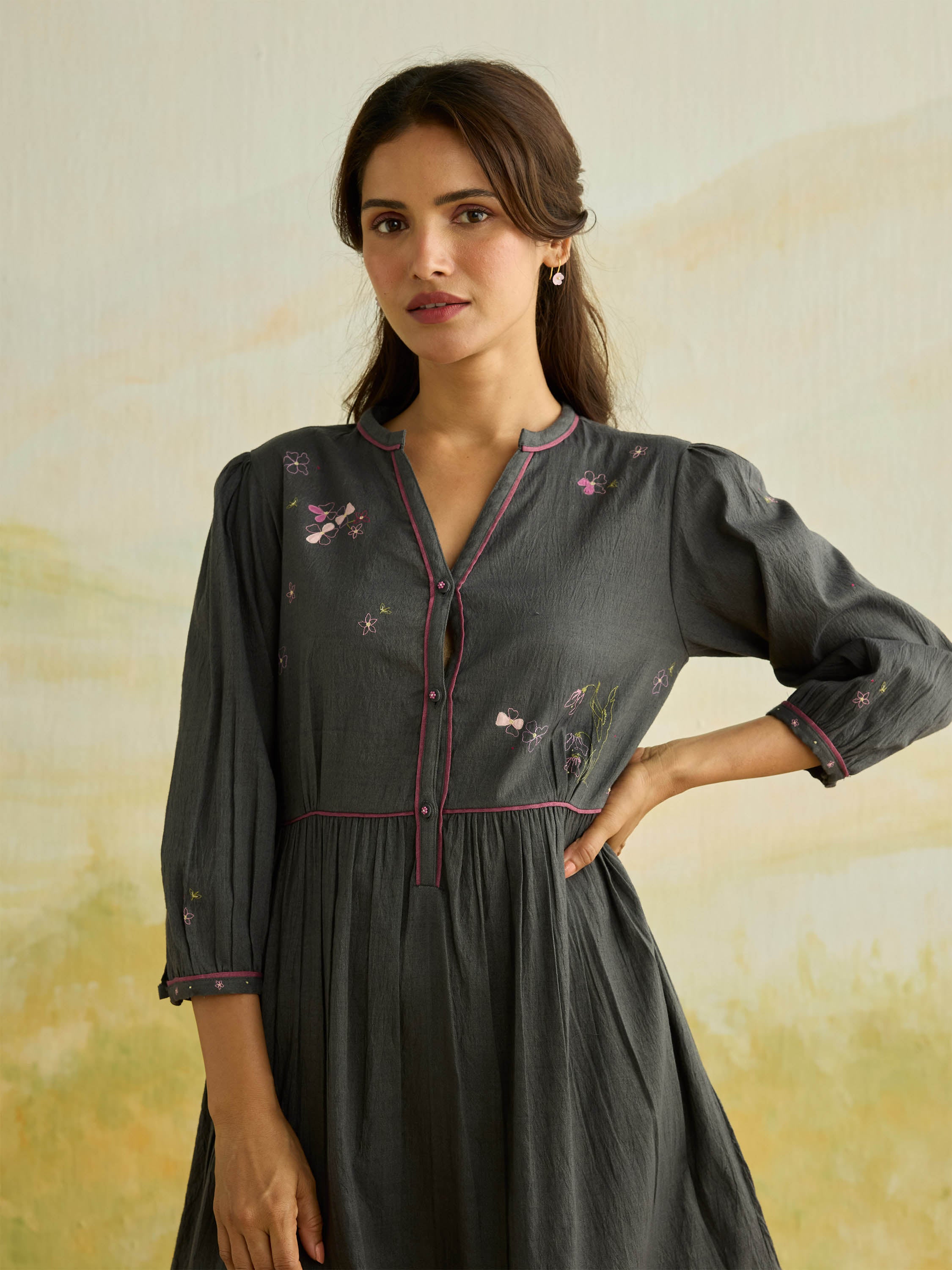 Shadowfern Wool Midi Dress