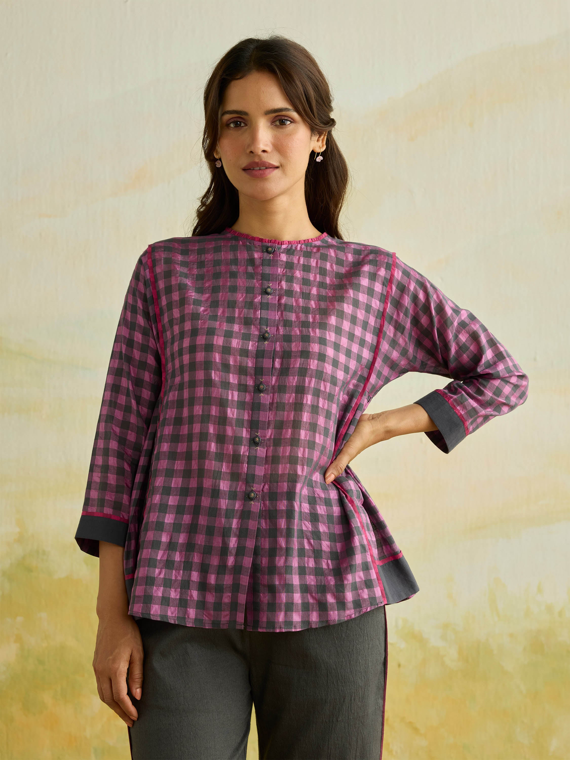Mulberry Check Top