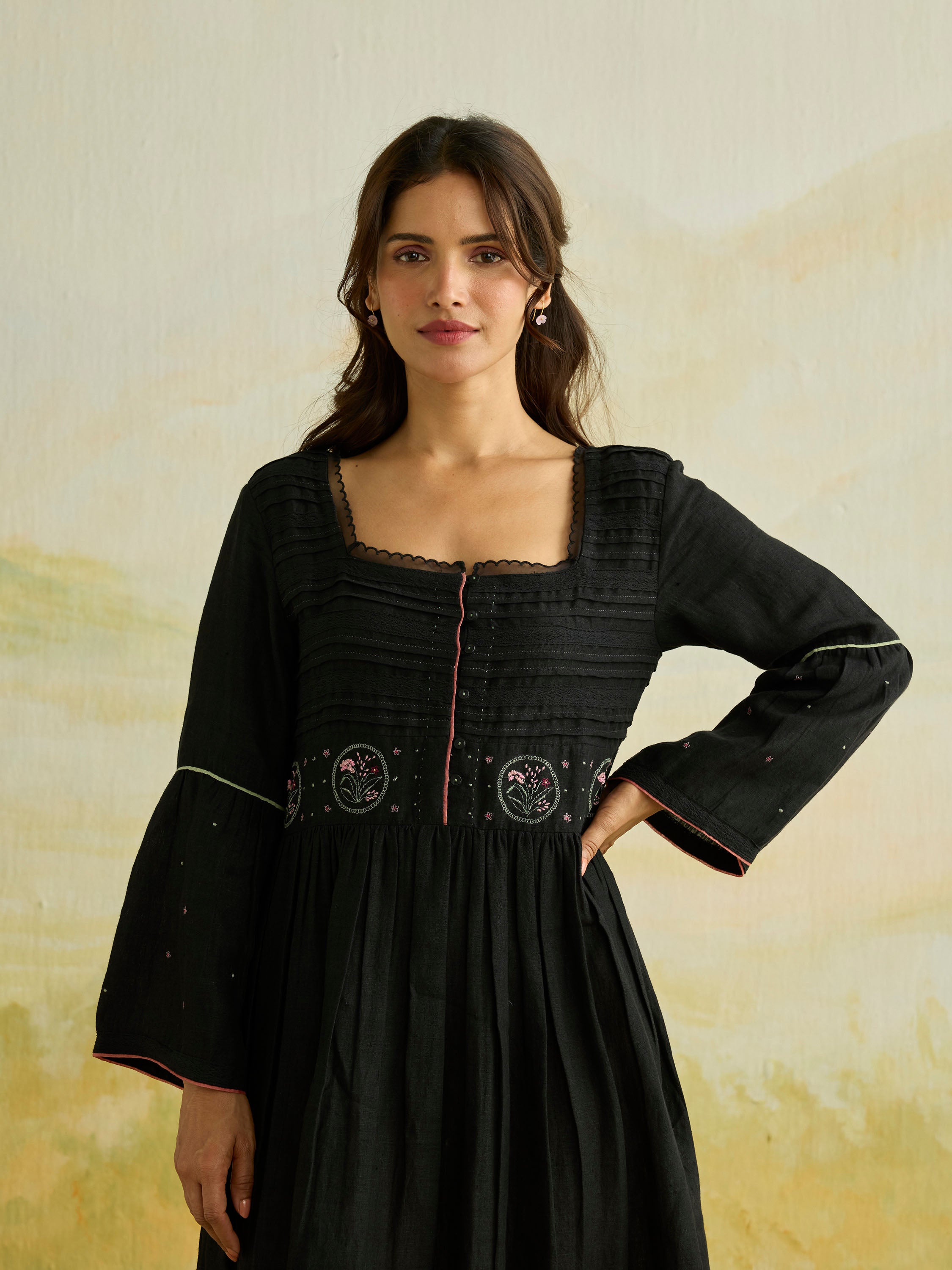 Ravenflower Linen Dress