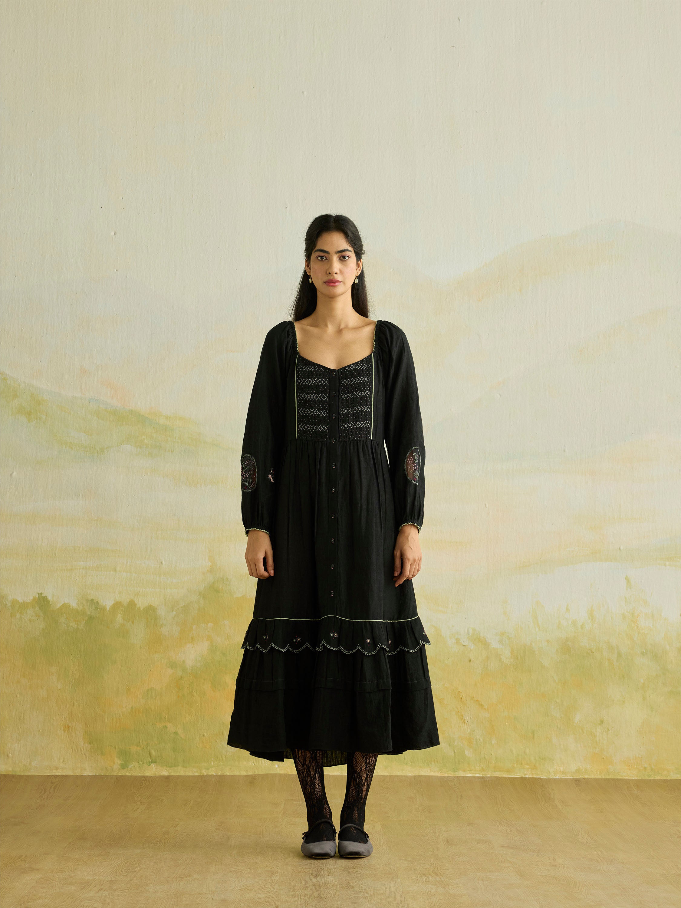 Nightvine Linen Dress