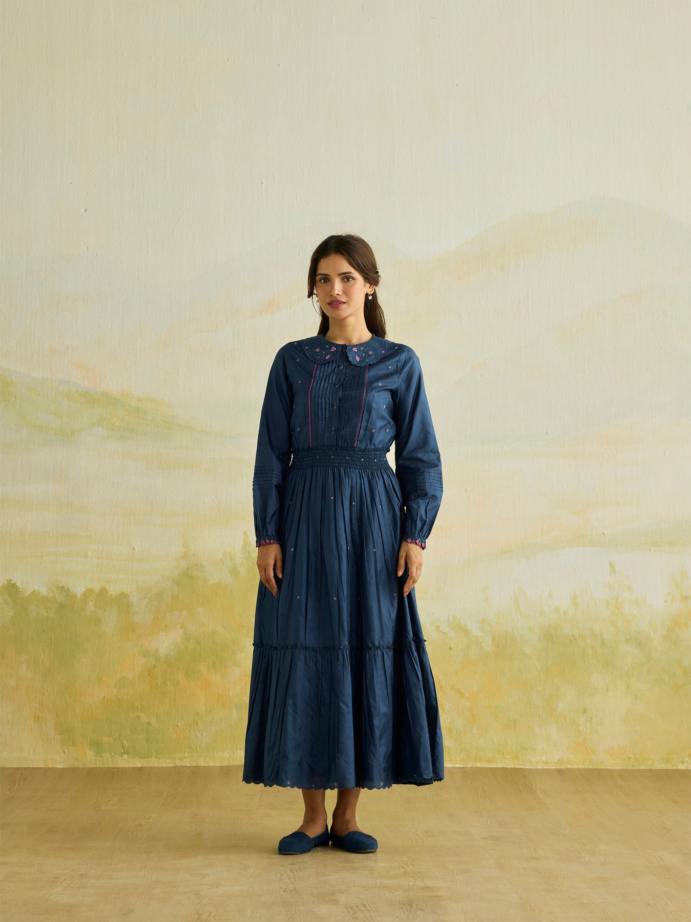 Moonpetal Silk Midi Dress