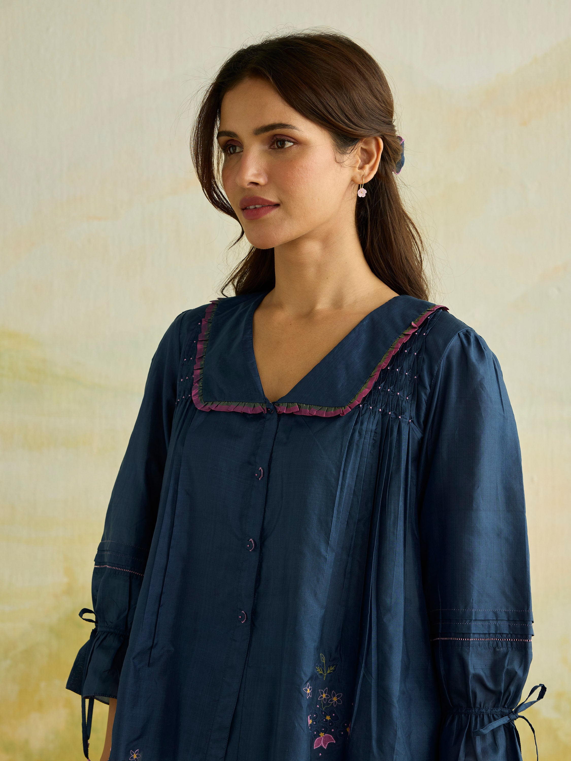 Blue Mirage Silk Blouse