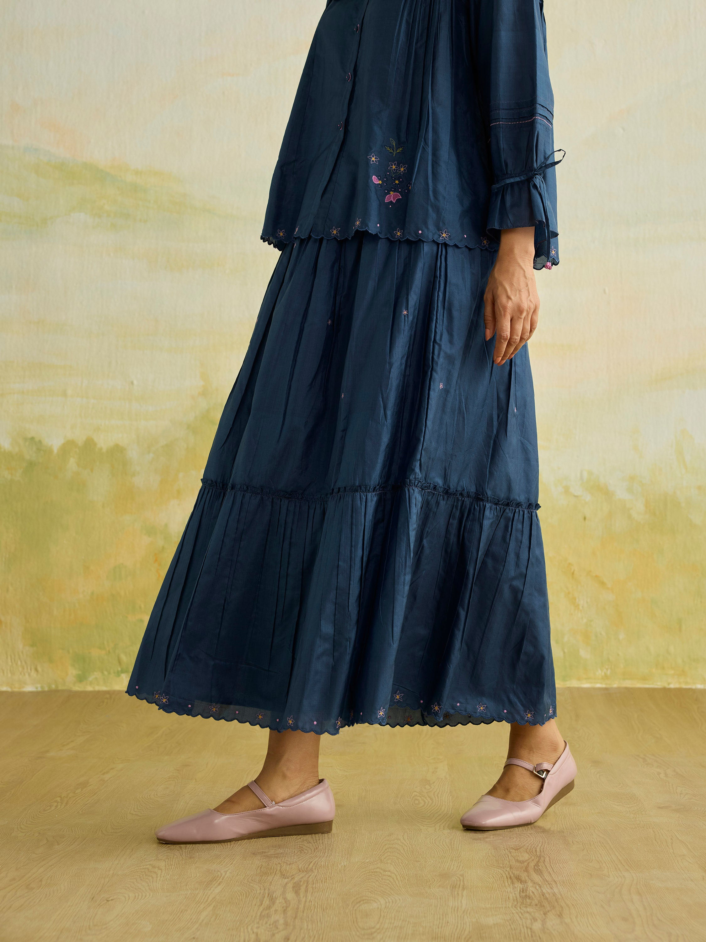 Blue Mirage Silk Skirt