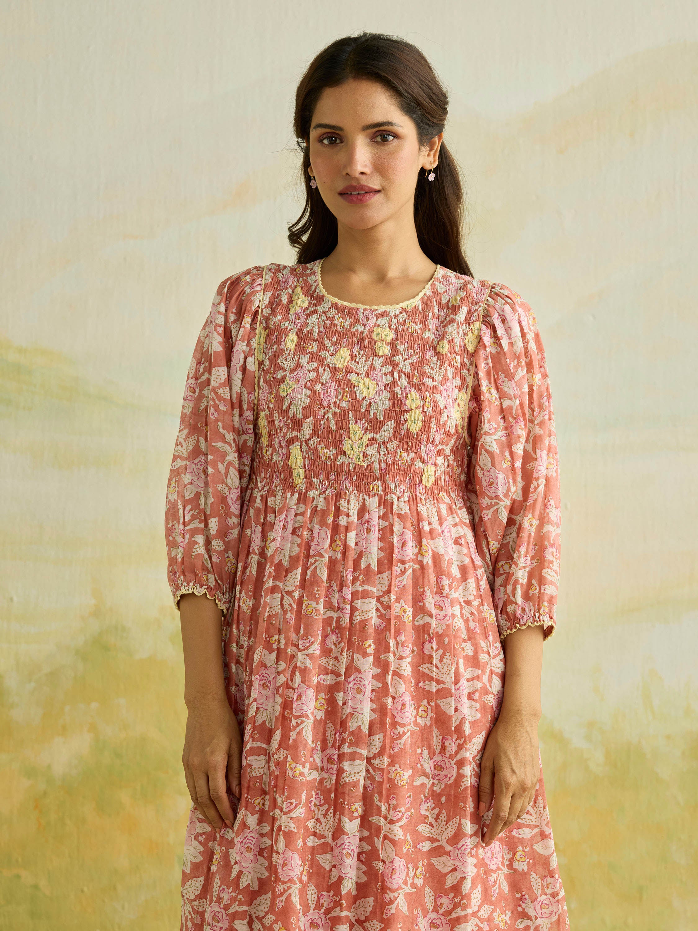 Saffron Trail Smock Dress