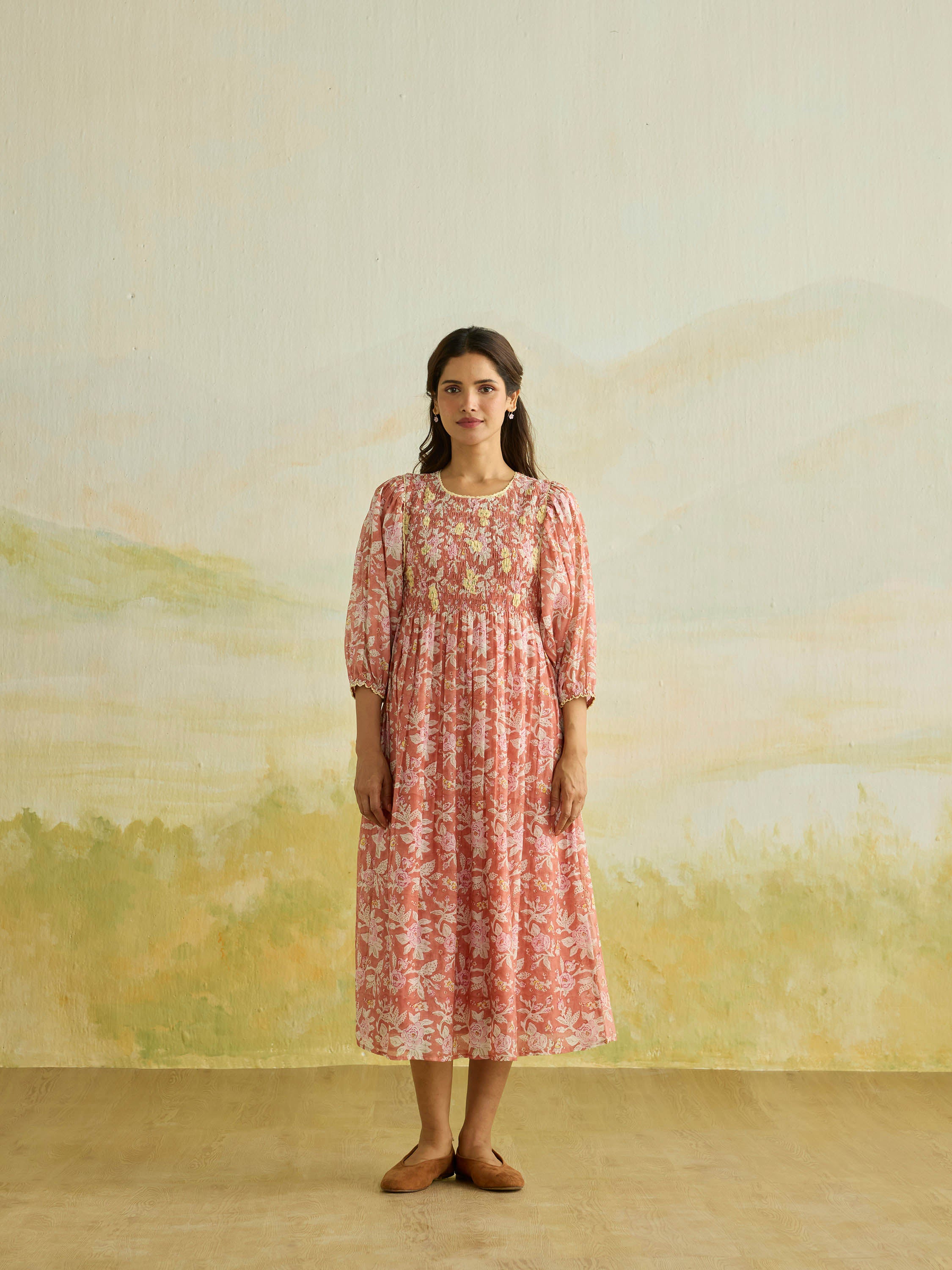 Saffron Trail Smock Dress
