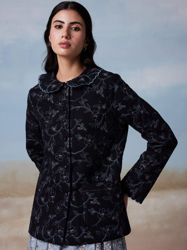 Cocoon Quilted Jacket: Shop Exquisite Embroidered Outerwear