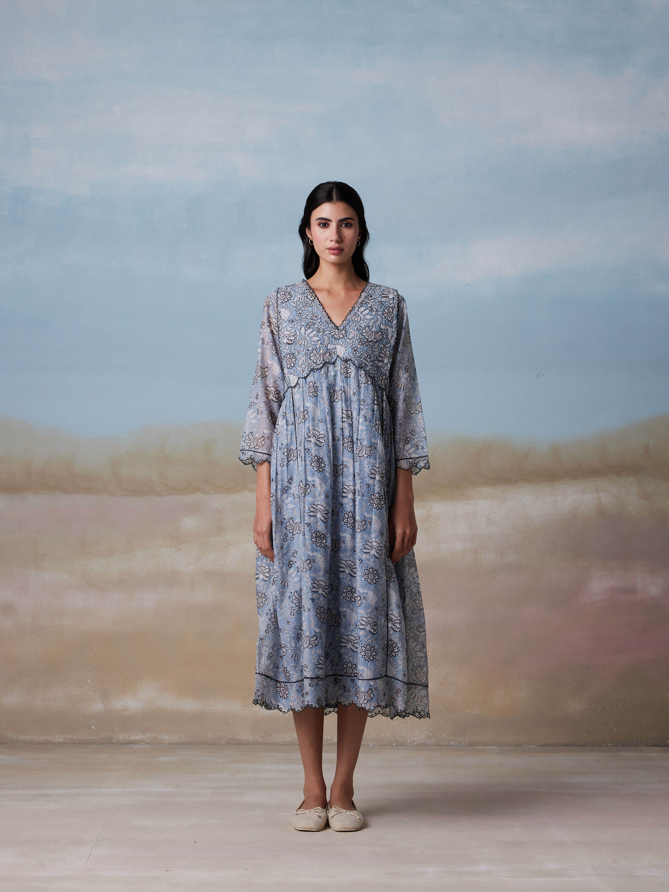 Indigo Pigments Scallop Dress - Image 2