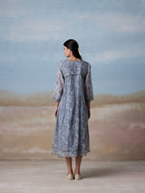 Indigo Pigments Scallop Dress