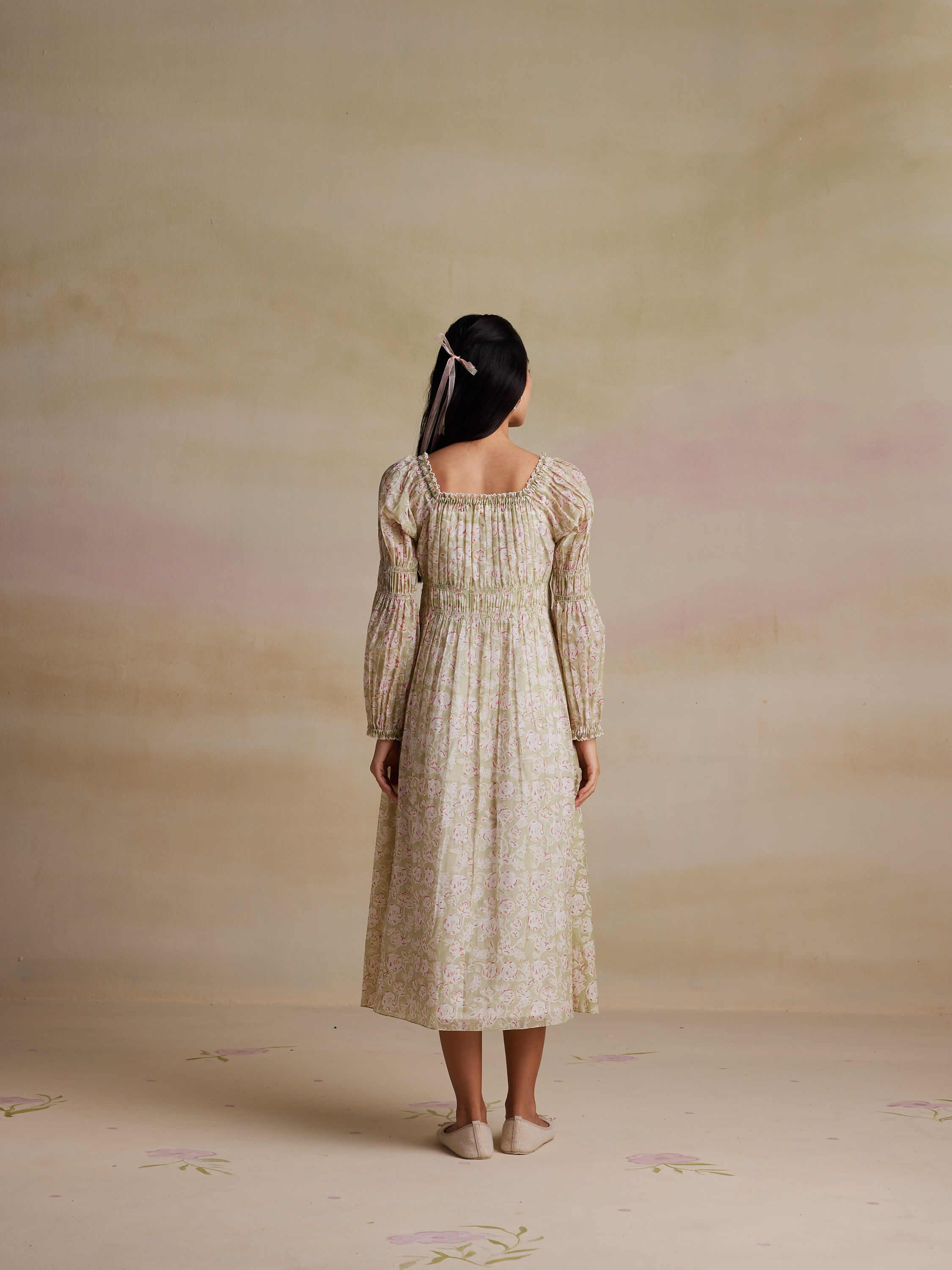 Jojoba Shirred Dress - Image 5