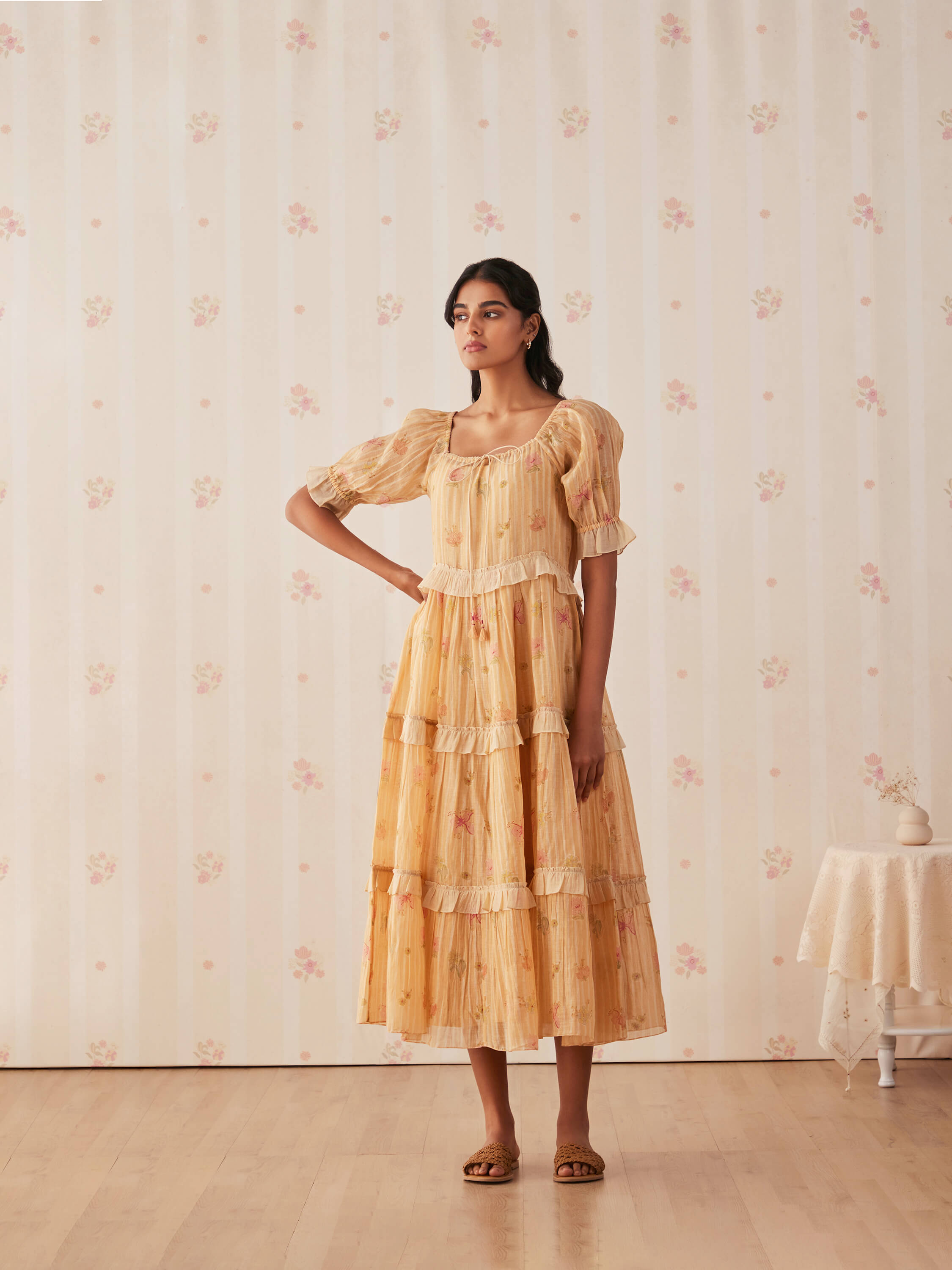 Apricot Ruffle Dress - Image 3