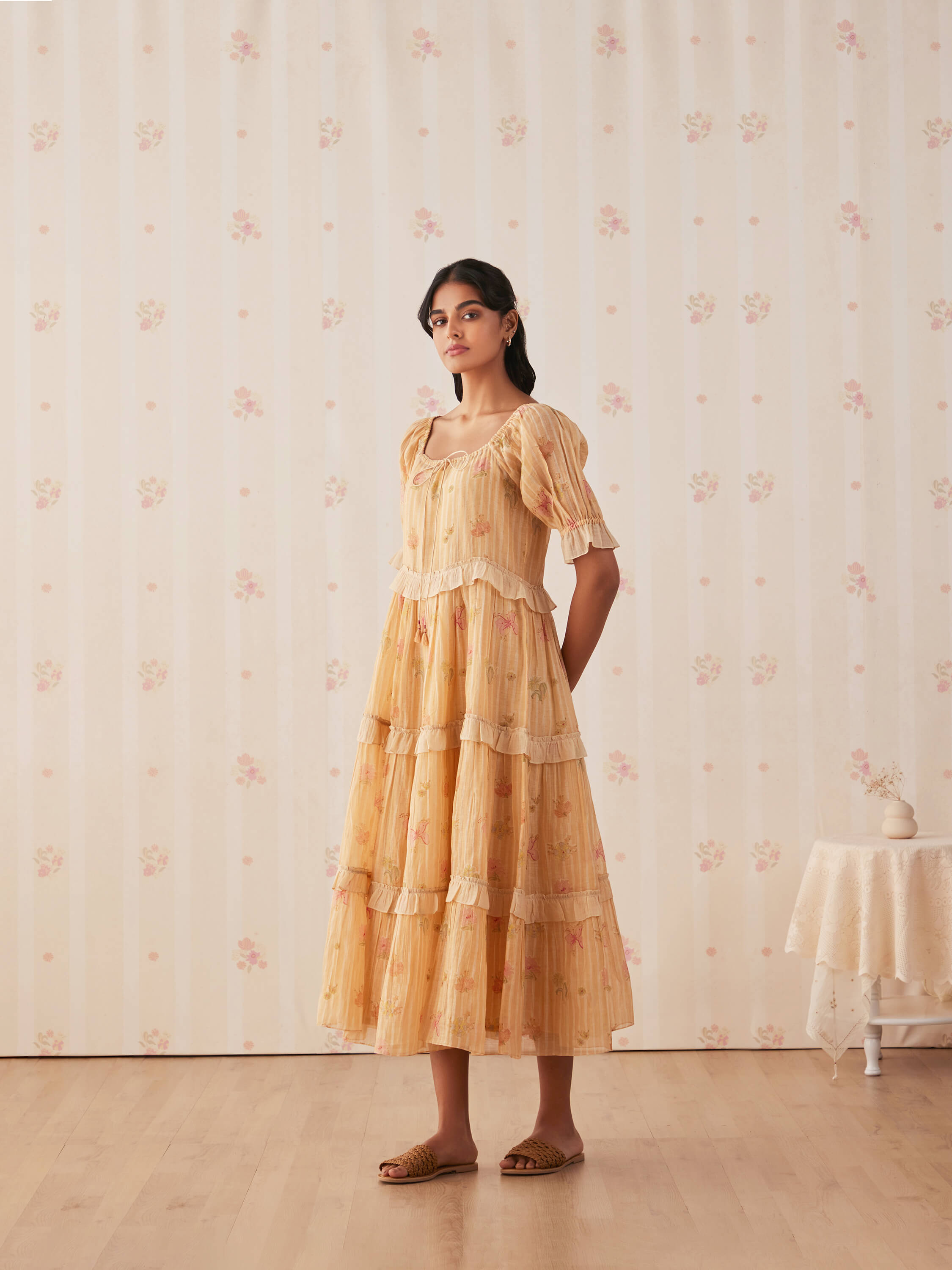 Apricot Ruffle Dress - Image 4