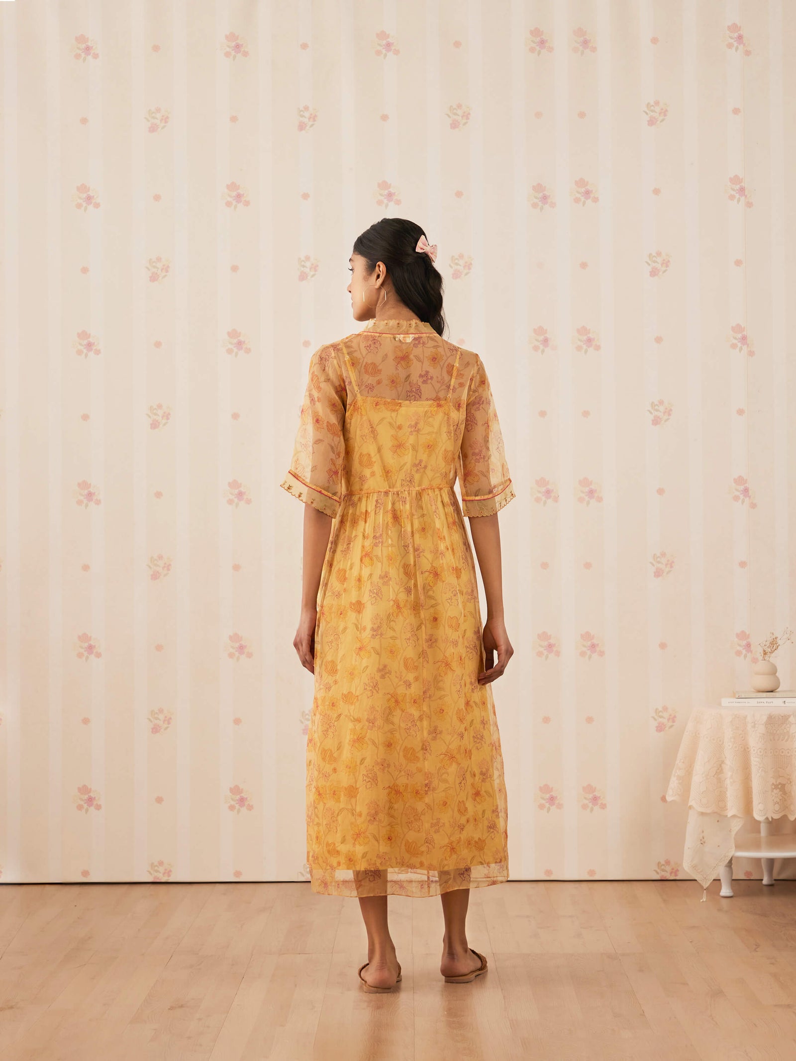 Golden Hour Ruched Midi Dress