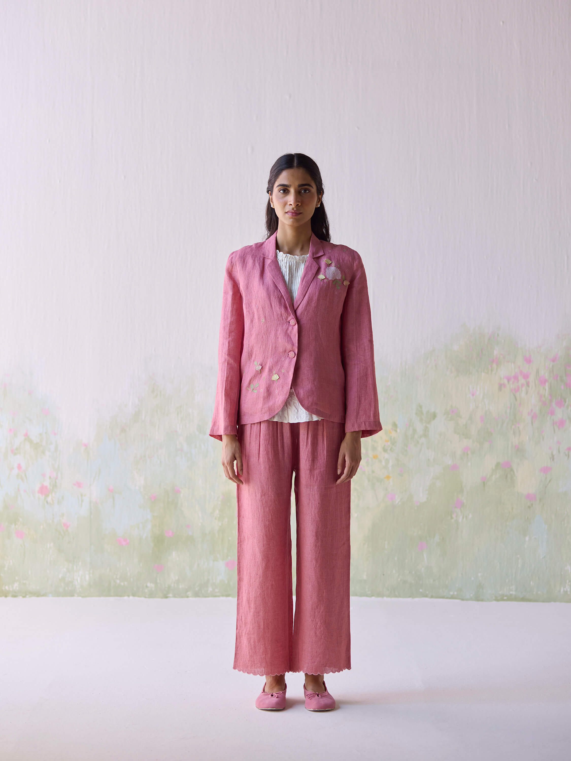 Blushing Blooms Linen Jacket - Image 2