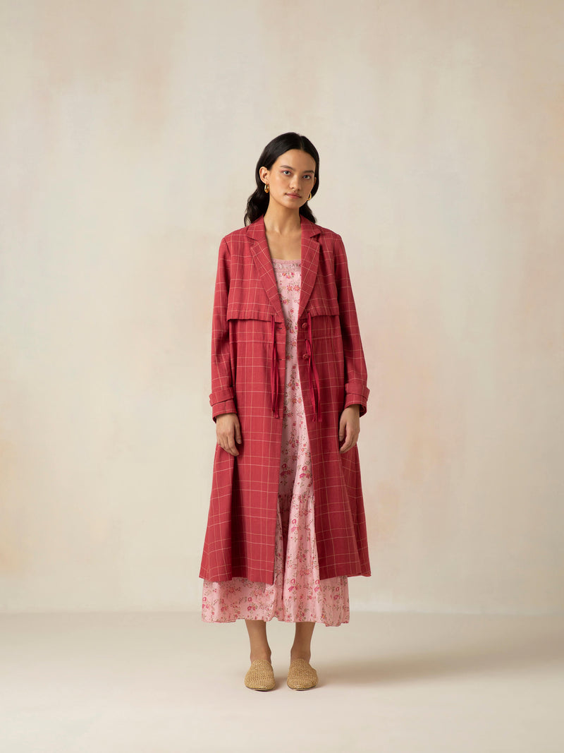 Crimson and Clover Trench Coat - BunaStudio