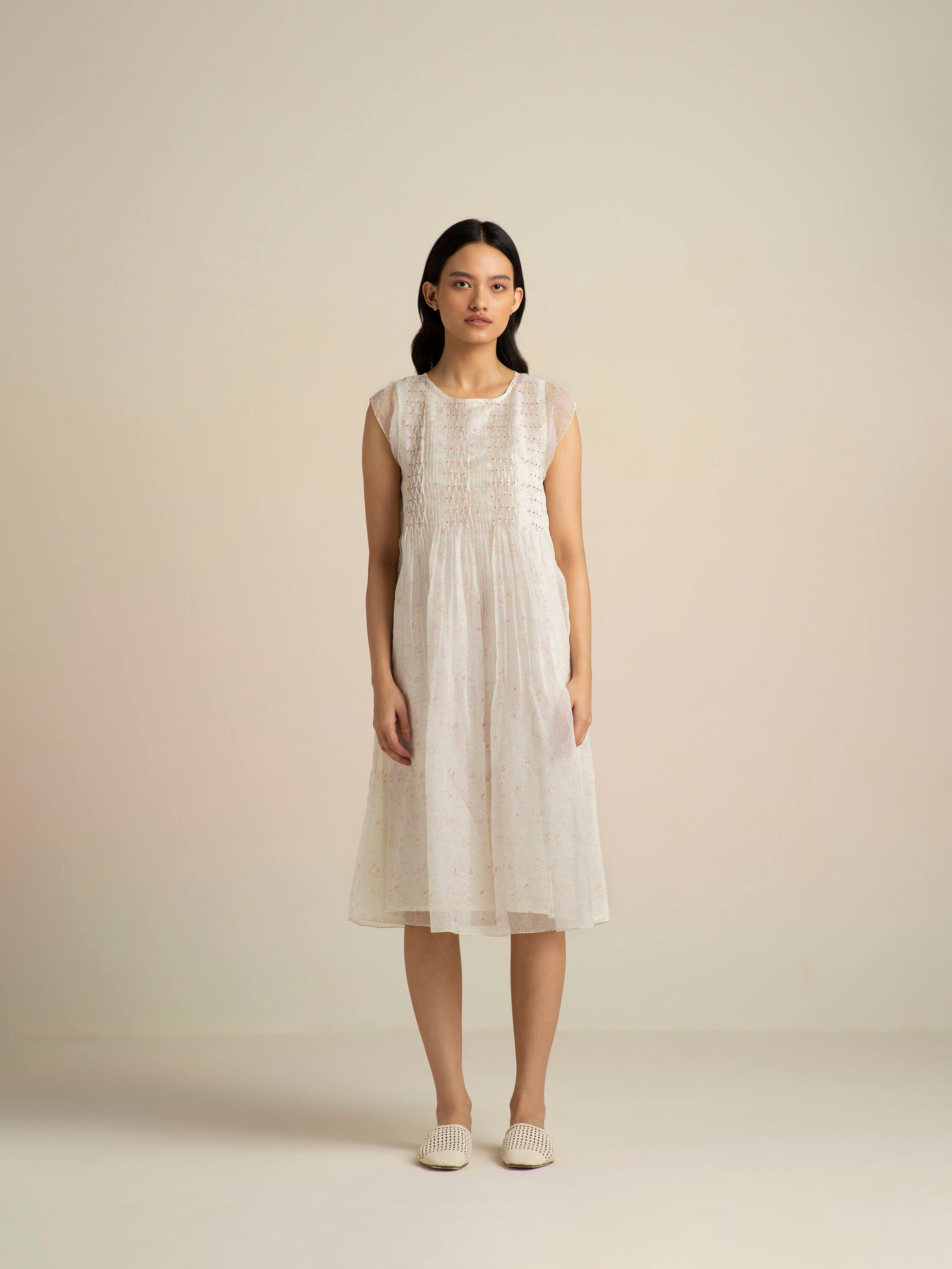 Faded Rose Organza Midi Dress - Image 2