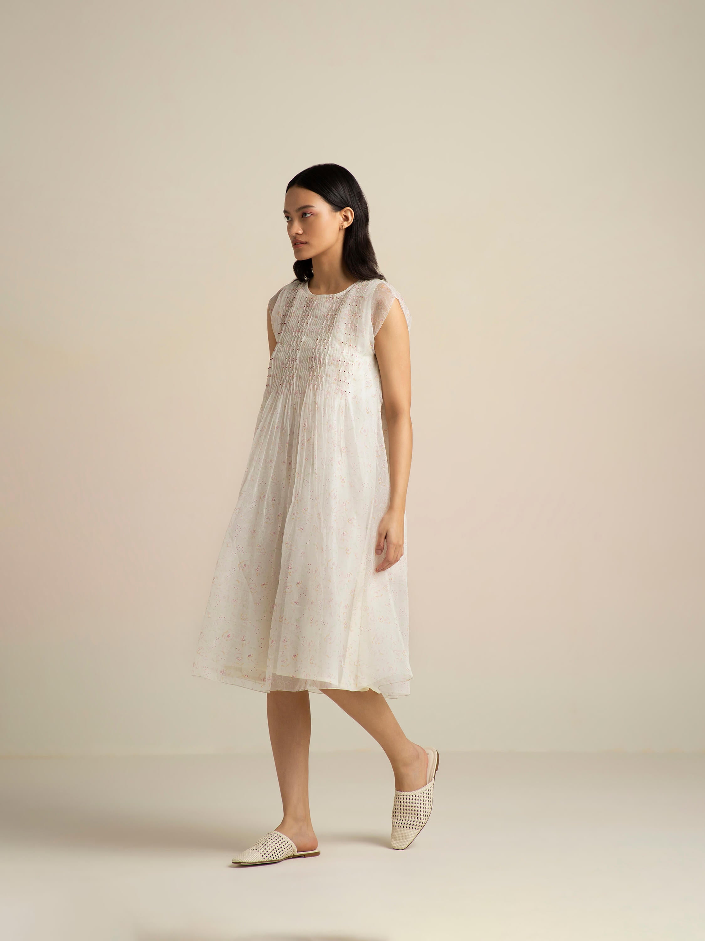 Faded Rose Organza Midi Dress - Image 3