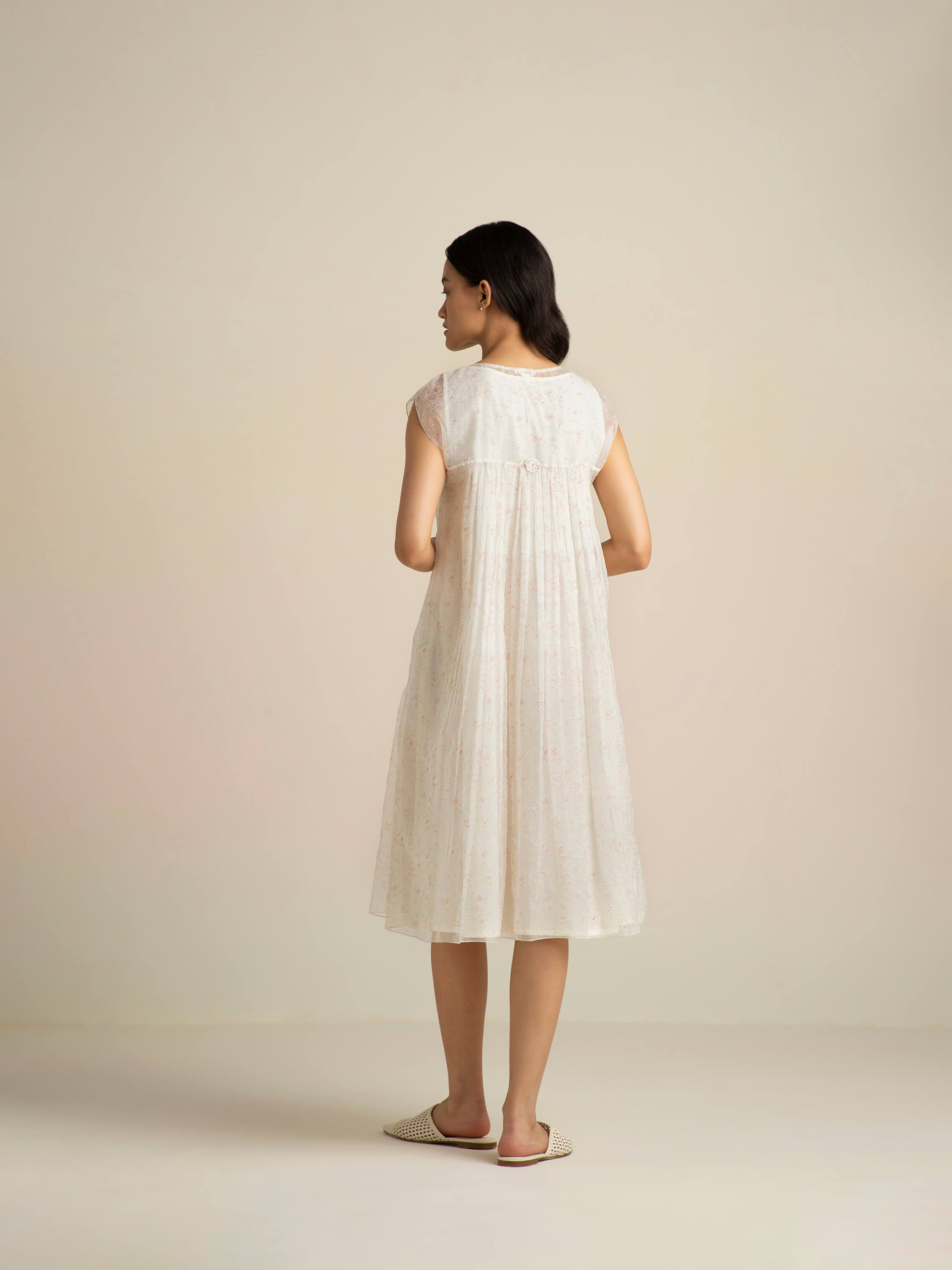 Faded Rose Organza Midi Dress - Image 4